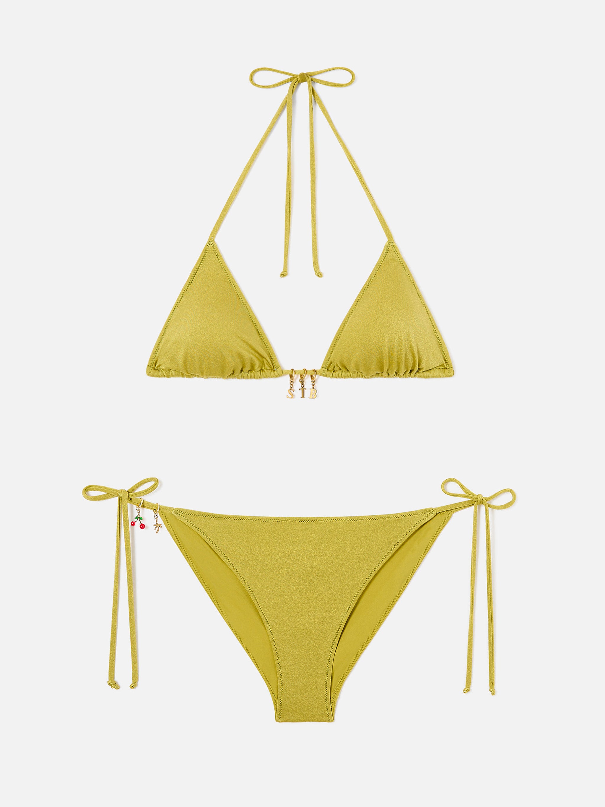 mc2-saint-barth-leah-virgo-bikini-triangolo-donna-verde-pistacchio-glossy-con-ch image 1
