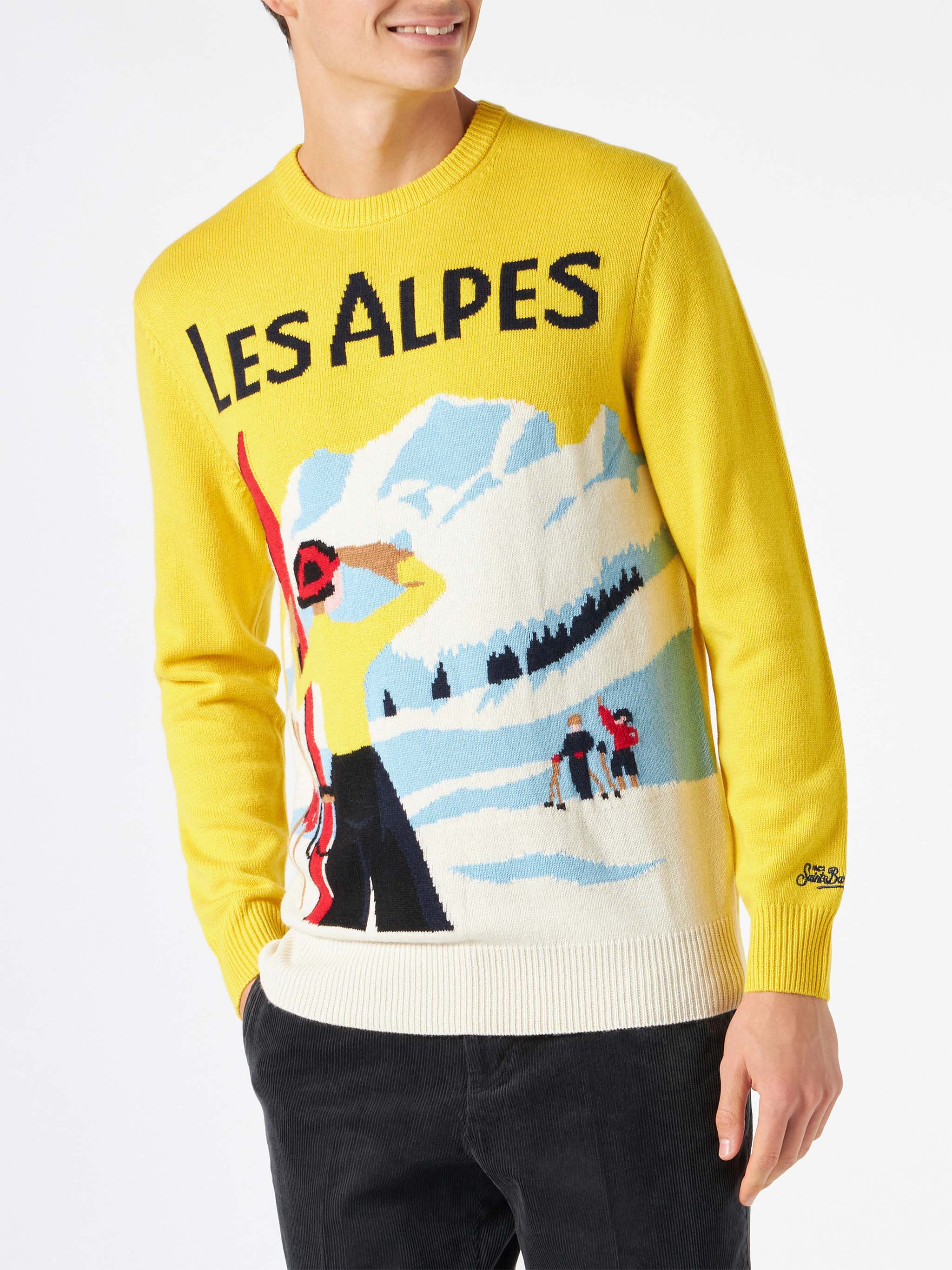 mc2-saint-barth-maglia-heron-les-alpes-gialla-misto-cashmere-uomo image 1