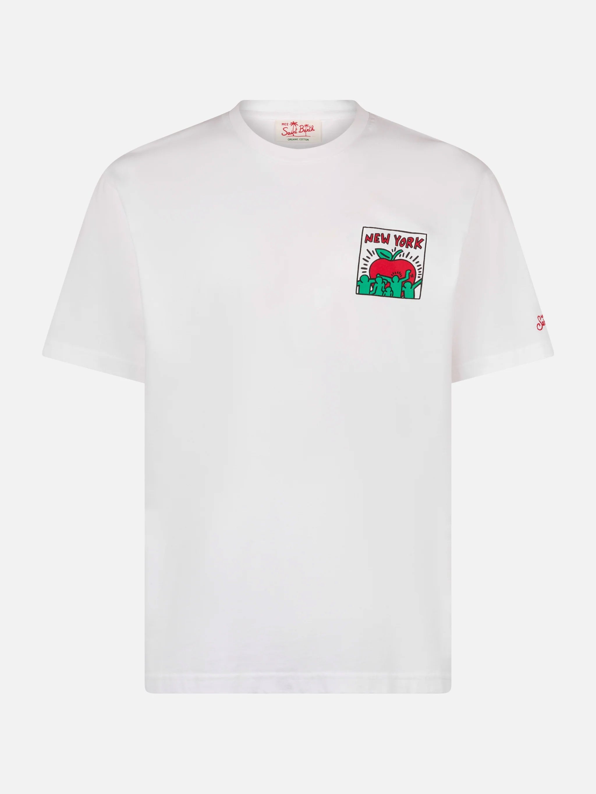 mc2-saint-barth-t-shirt-keith-haring-ny-special-edition-in-cotone-bianco image 5