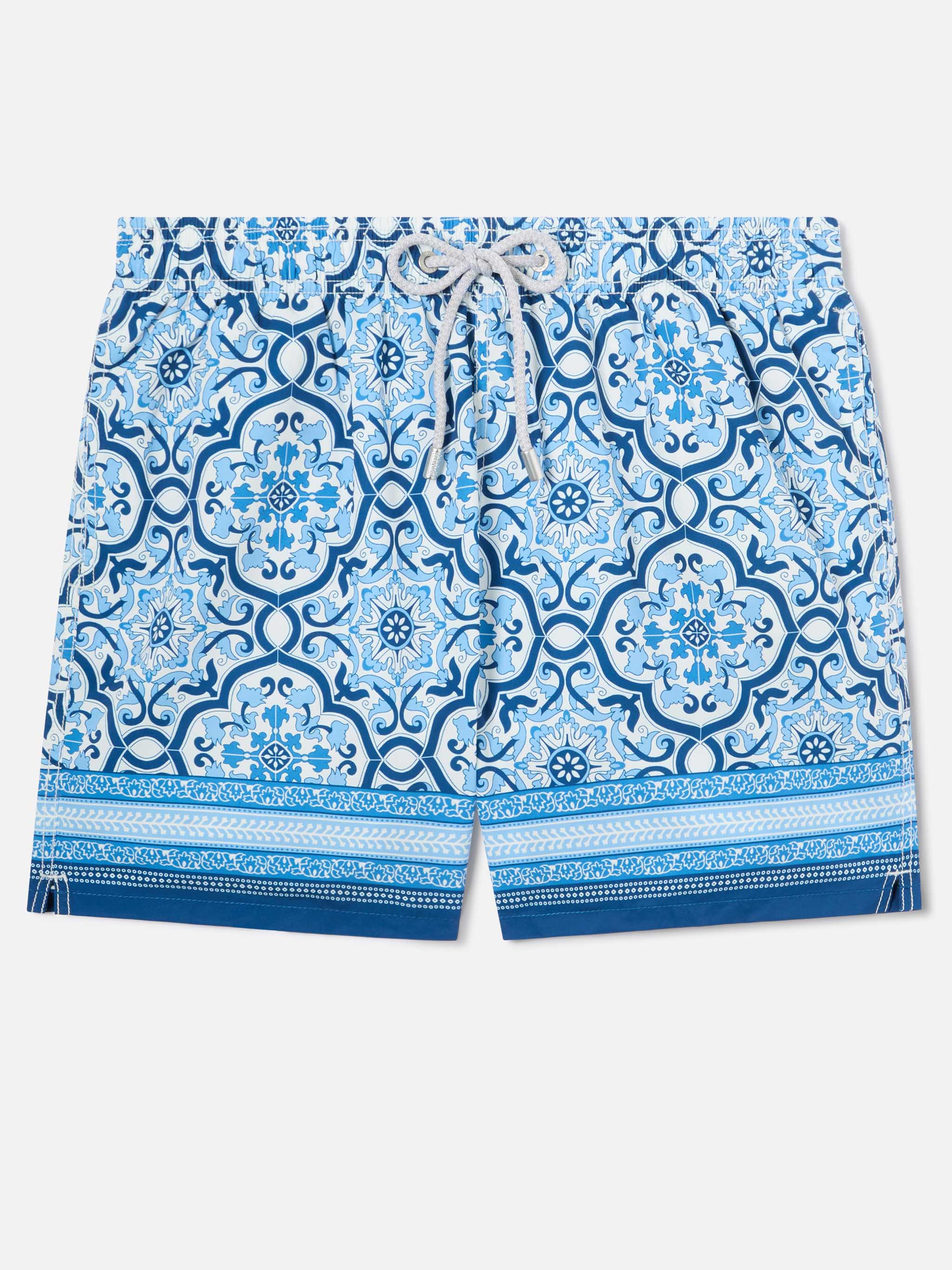 mc2-saint-barth-gustavia-costume-mare-uomo-stampa-ornamentale-blu image 1