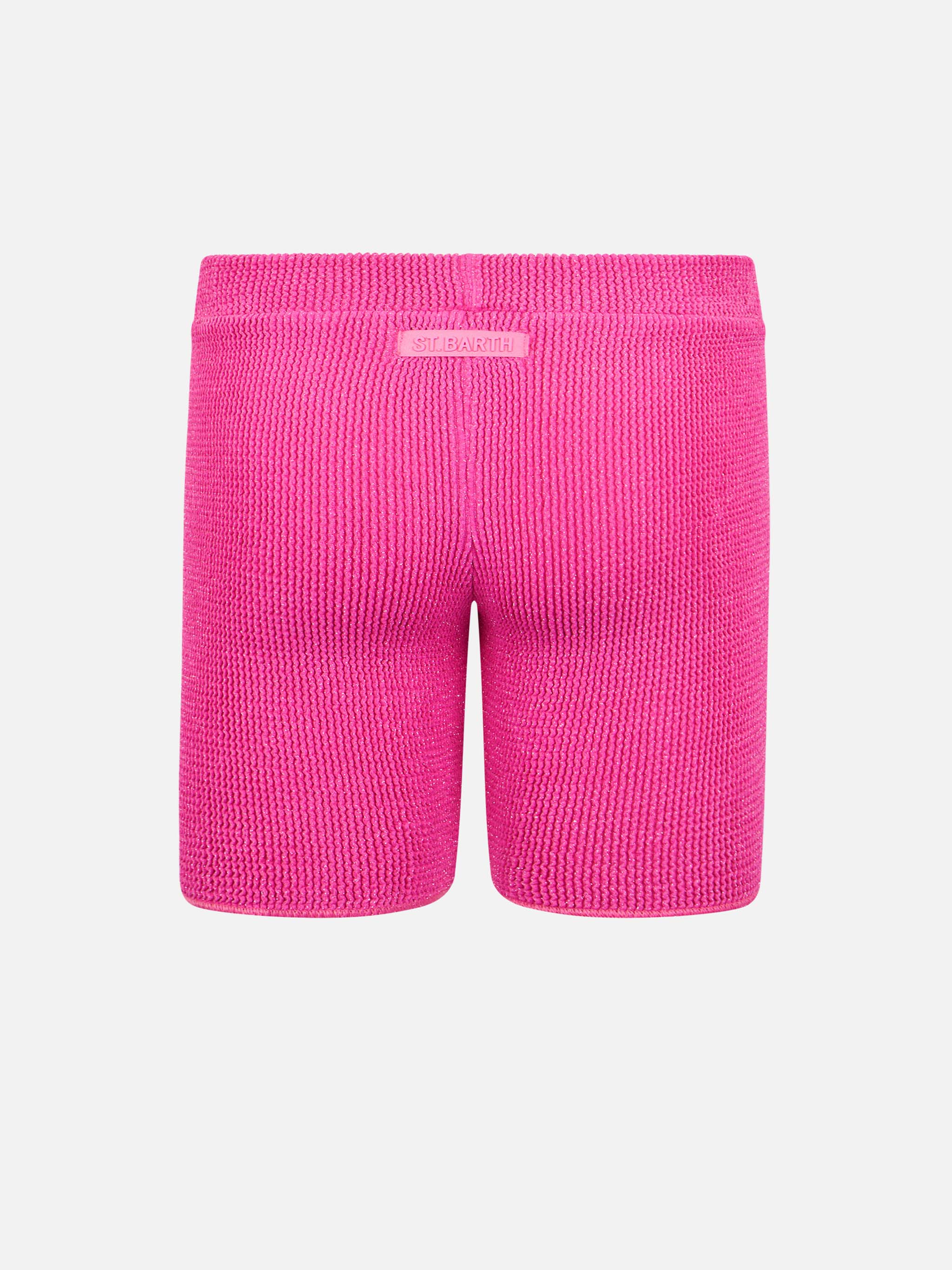 mc2-saint-barth-pantaloncini-kira-w-jr-da-bambina-in-tessuto-crinkle-rosa-lurex image 2