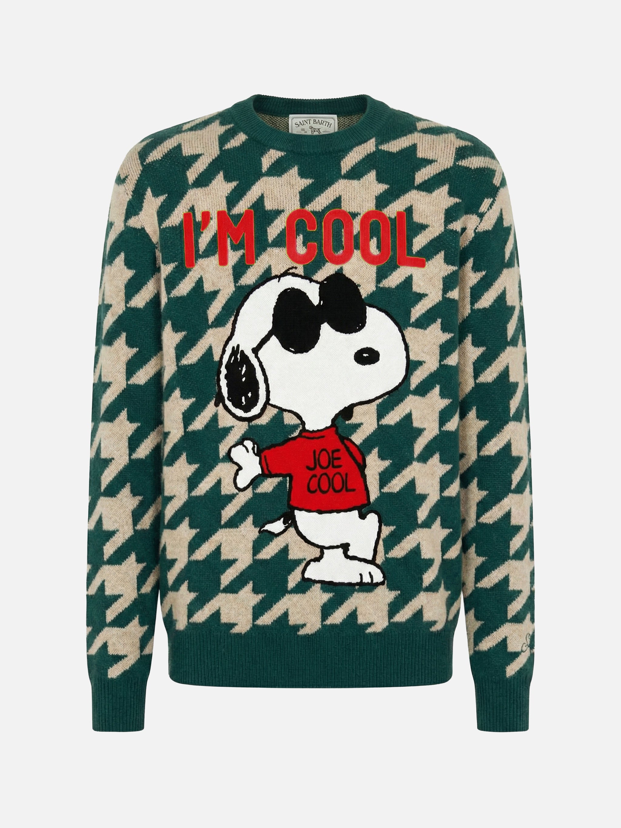 mc2-saint-barth-maglione-heron-p-verde-jacquard-snoopy-peanuts-in-misto-cashmere image 3