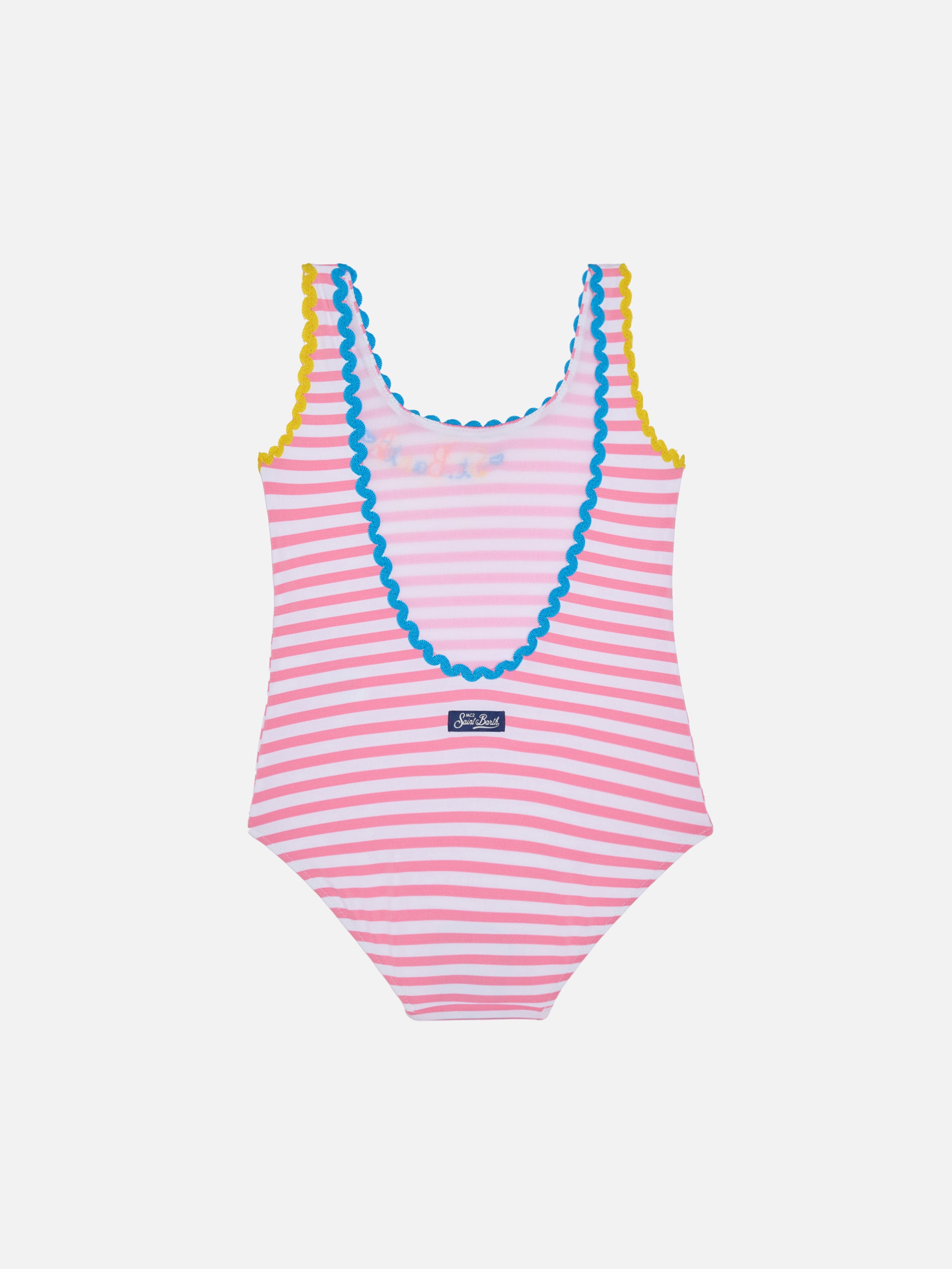 mc2-saint-barth-costume-intero-bambina-righe-fucsia-e-bianche image 2