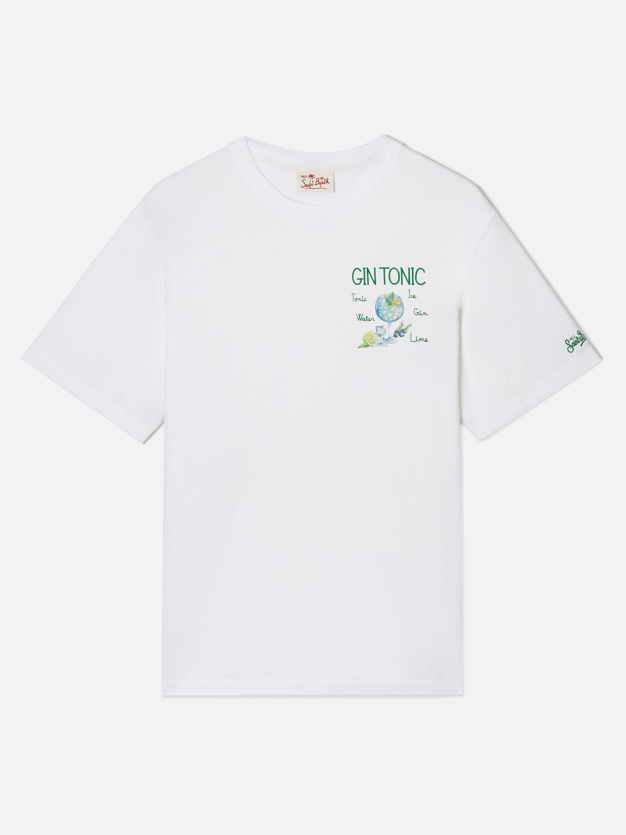 mc2-saint-barth-t-shirt-portofino-da-uomo-bianca-in-puro-cotone-con-ricamo-gin-t image 5