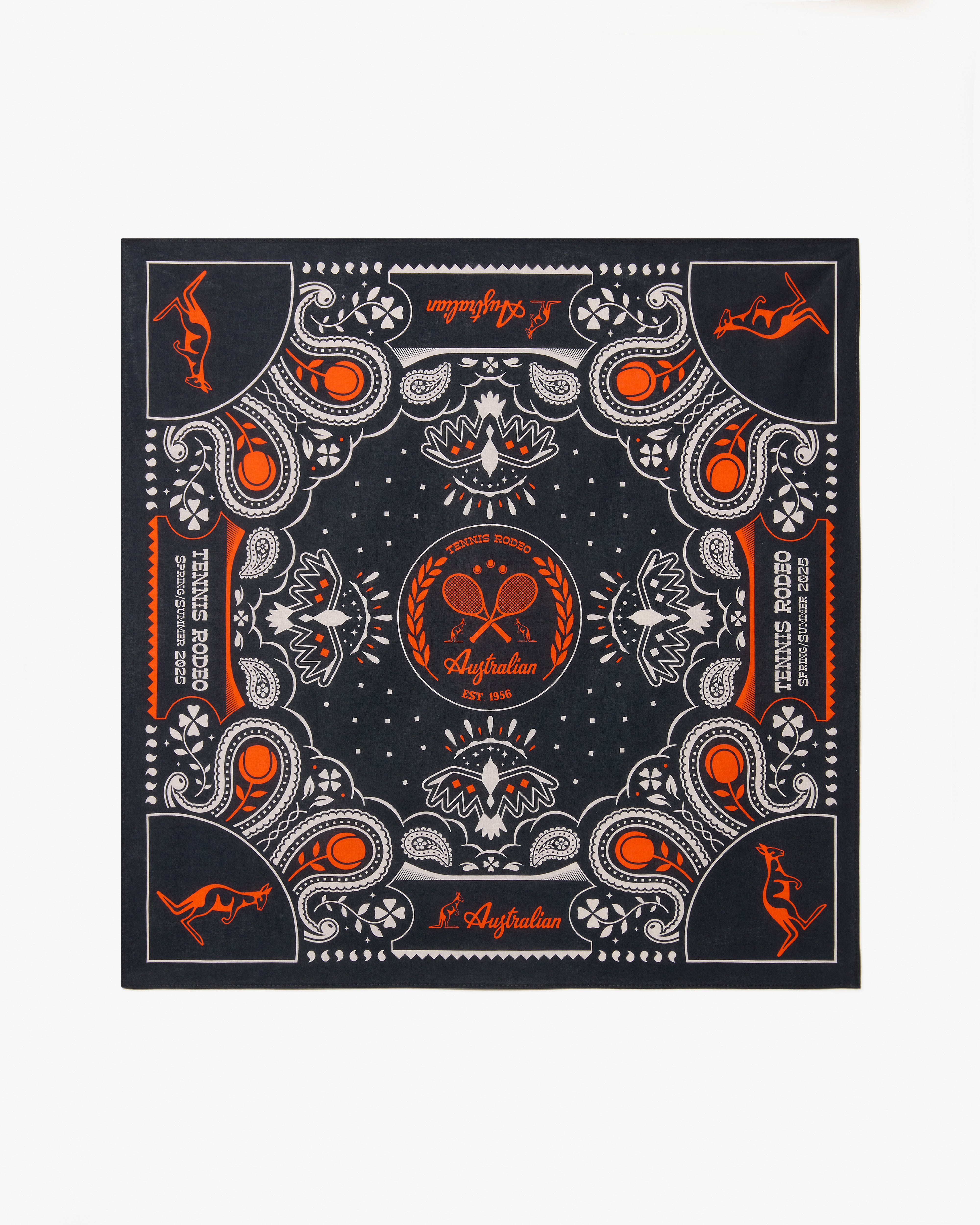 australian-bandana-rodeo-bandana-in-cotone-antracite-stampa-digitale image 1