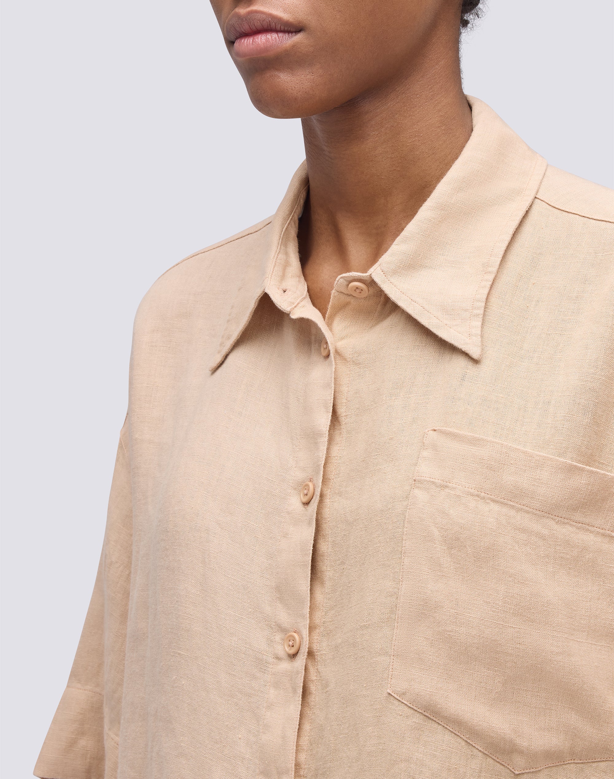 sundek-camicia-donna-in-lino-tinto-capo-relaxed-goldenwave image 3