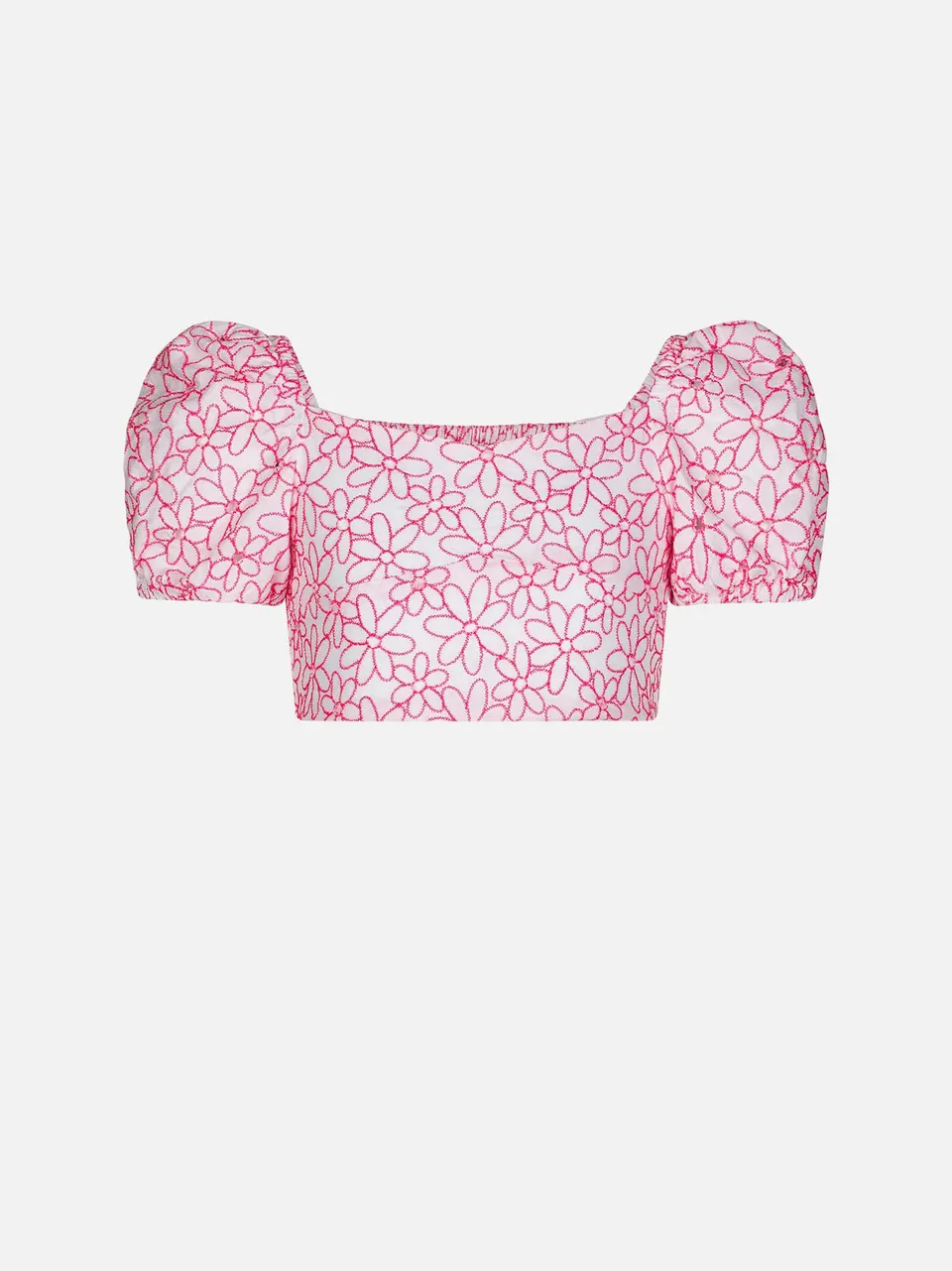 mc2-saint-barth-crop-top-sikelia-bambina-bianco-in-cotone-con-ricamo-margherite image 1