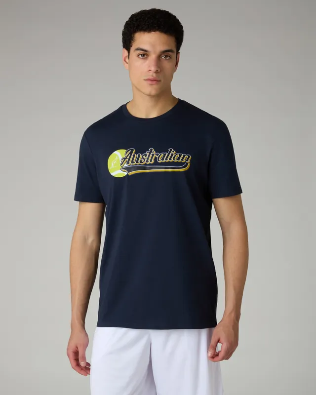 australian-t-shirt-in-cotone-blu-navy-stampa-petto image 1