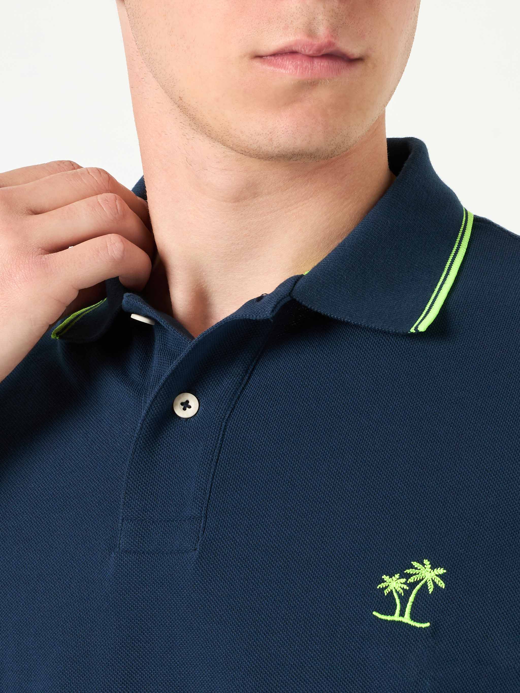 polo-mc2-saint-barth-in-piquet-di-cotone-stretch-blu-con-logo-st-barth-ricamato- image 2