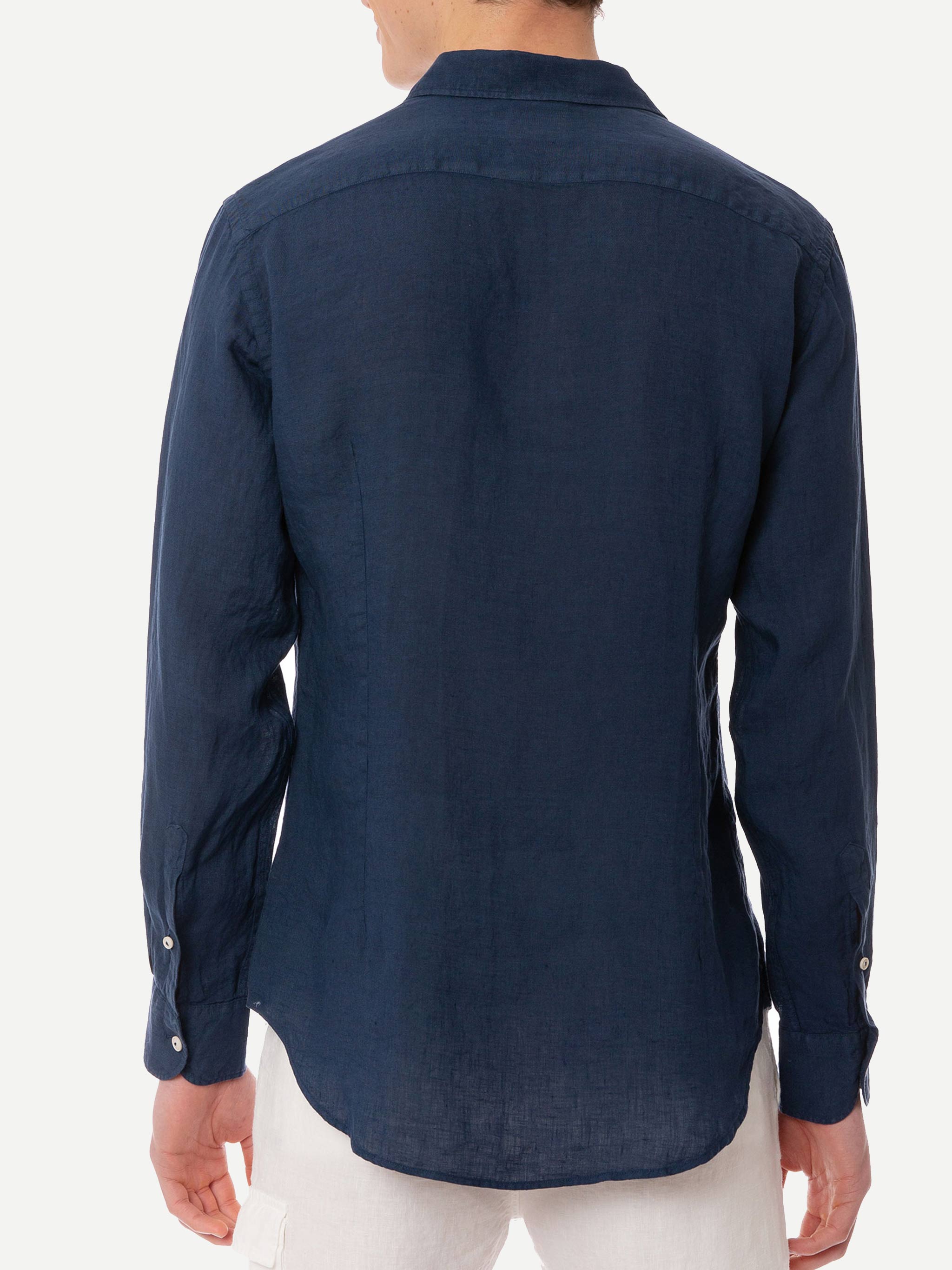 mc2-saint-barth-camicia-pamplona-uomo-lino-blu-navy-manica-lunga image 3