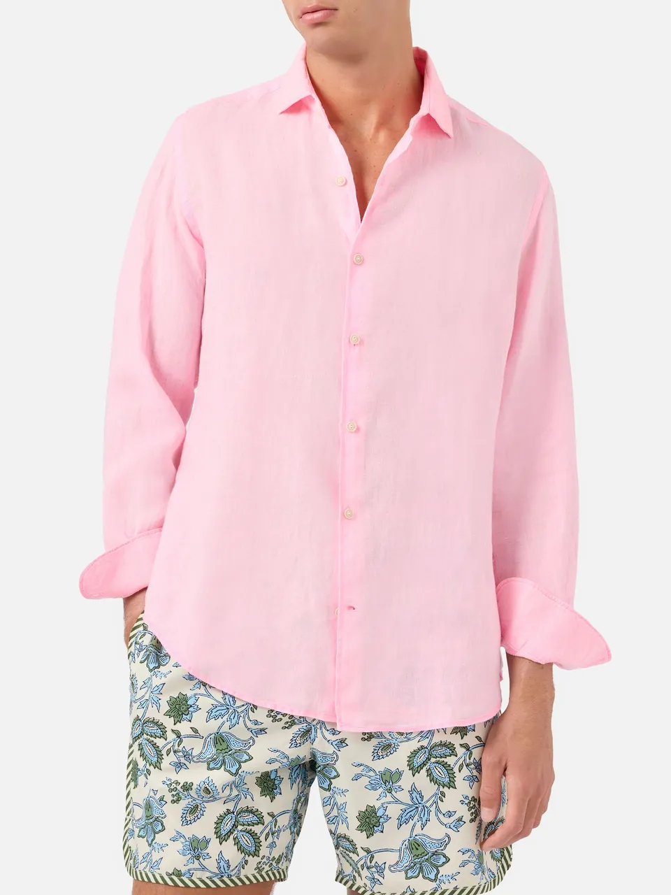 mc2-saint-barth-camicia-pamplona-uomo-in-lino-rosa-acquarello image 1
