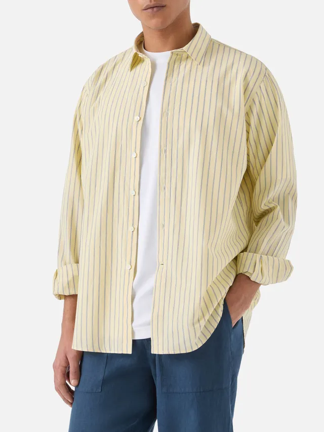mc2-saint-barth-levanzo-camicia-uomo-cotone-righe-gialle-oversize image 1