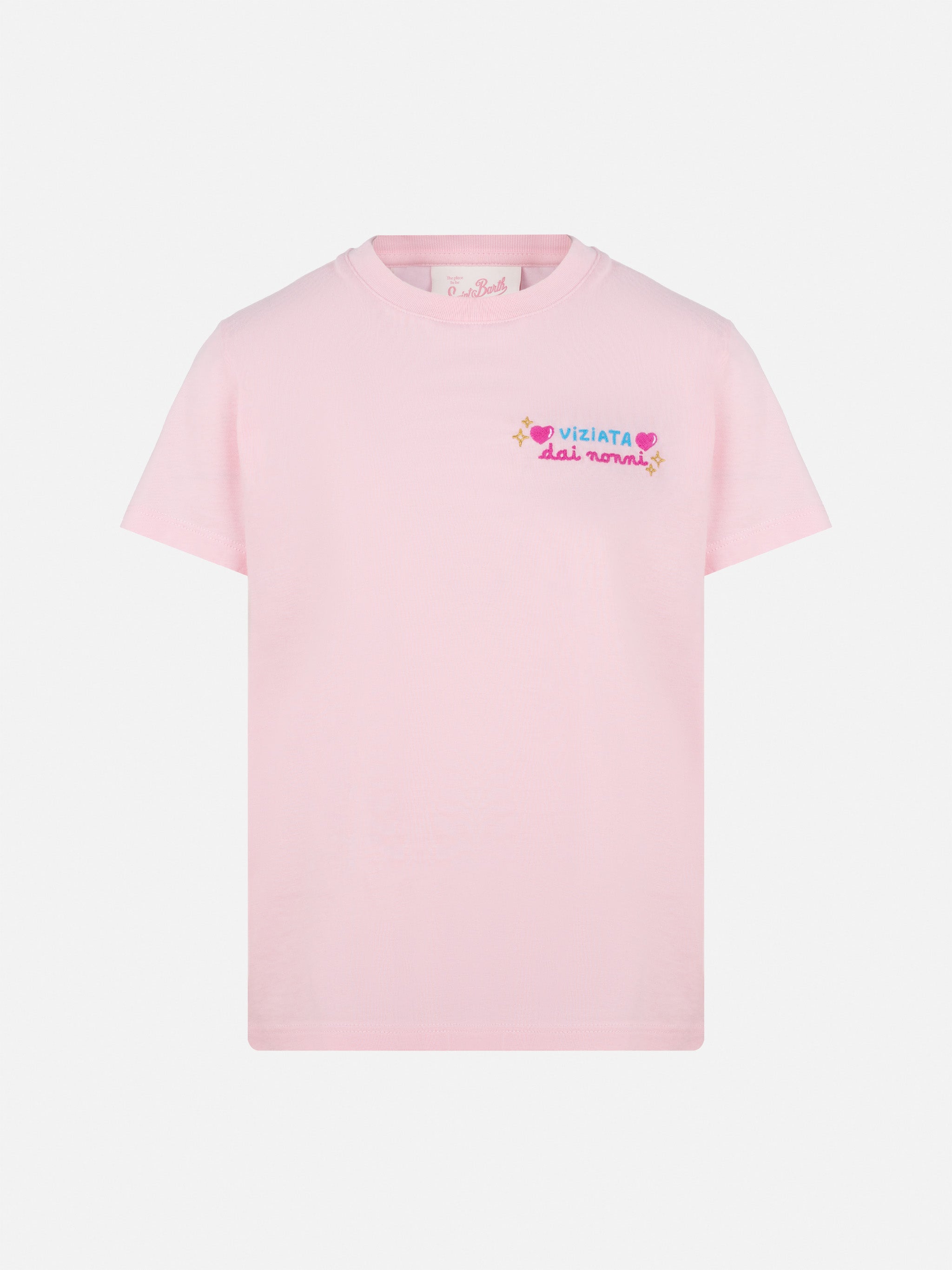 mc2-saint-barth-elly-t-shirt-bambina-rosa-vado-dai-nonni image 1
