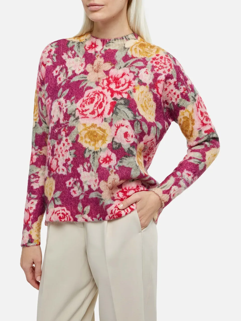 mc2-saint-barth-maglione-louise-donna-in-misto-cashmere-stampa-floreale image 1