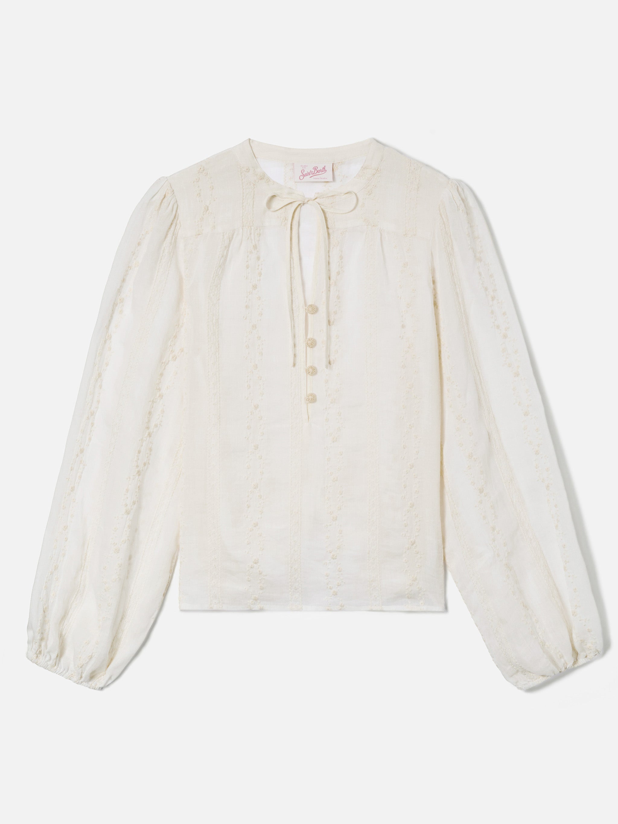 blusa-mc2-saint-barth-harper-in-ramie-beige-con-motivo-ricamato image 1