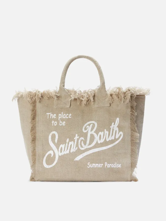 mc2-saint-barth-borsa-vanity-regular-in-lino-beige-tinta-unita-con-frange image 1