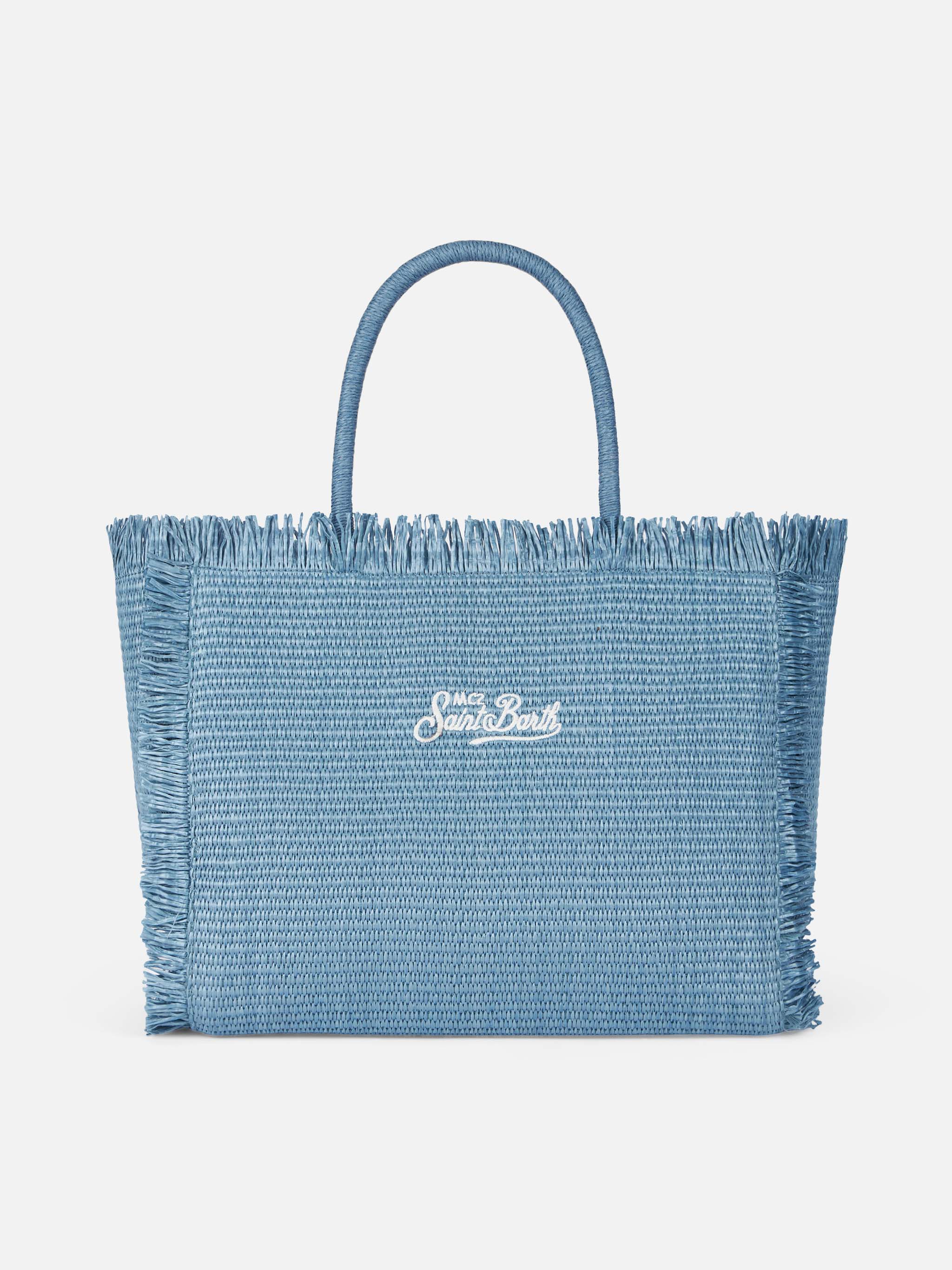 mc2-saint-barth-vanity-borsa-a-spalla-effetto-paglia-denim-blu image 3