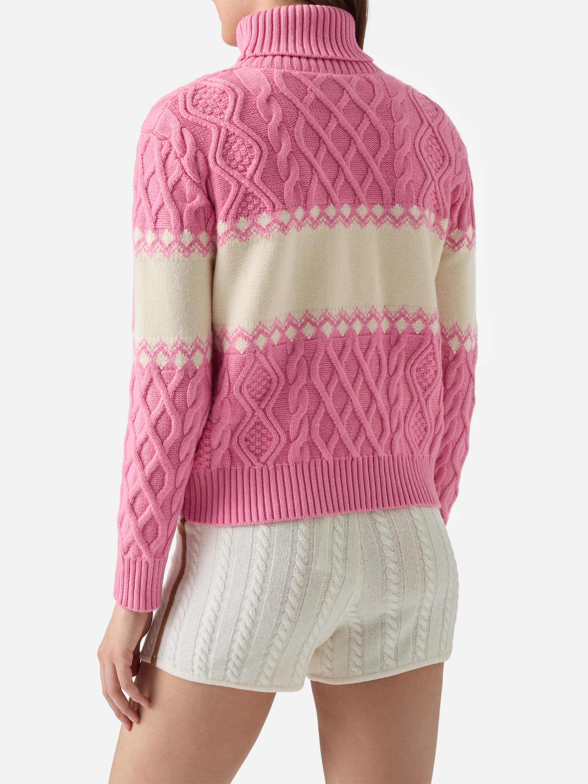 mc2-saint-barth-anton-maglione-a-mezzo-collo-jacquard-donna-rosa image 3