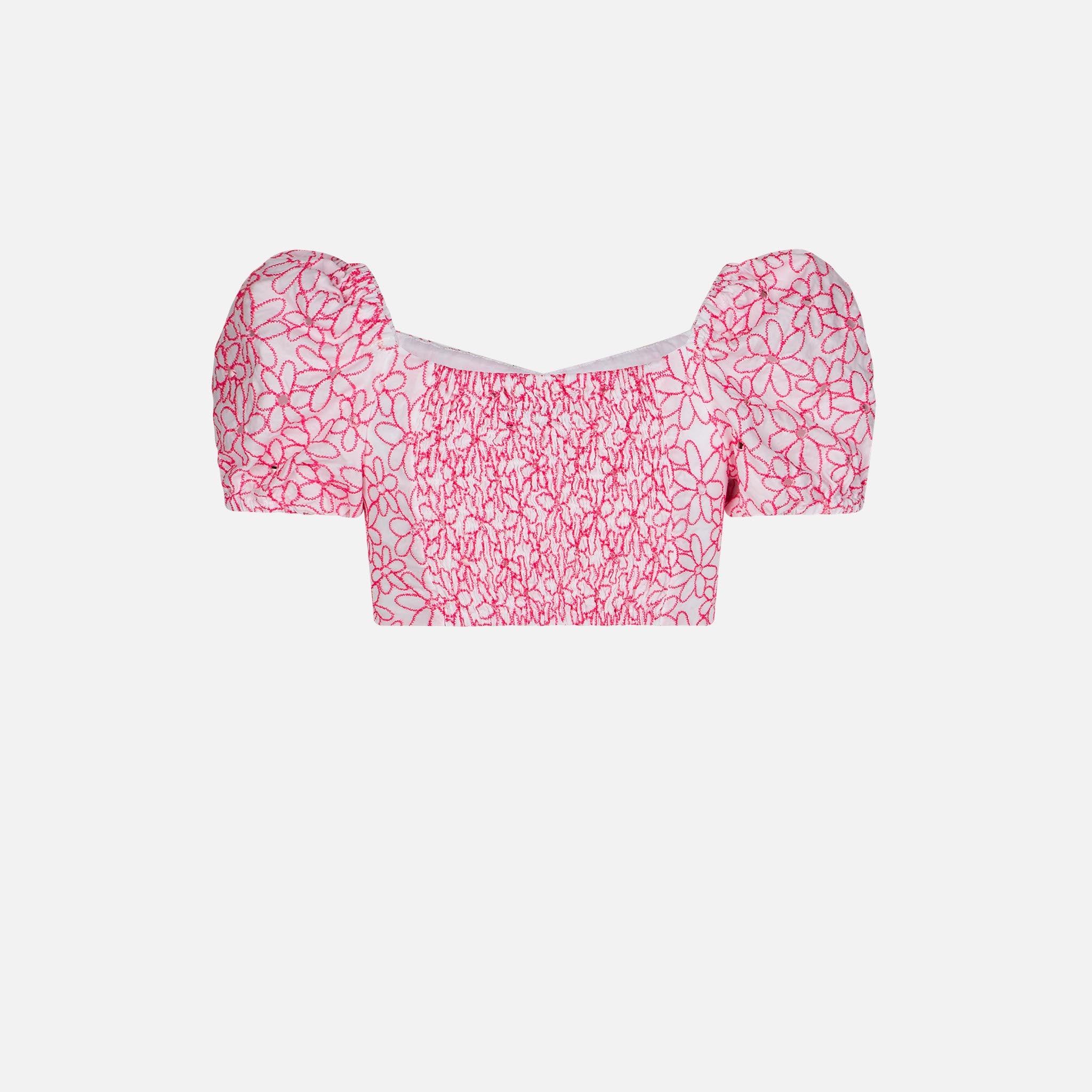 mc2-saint-barth-crop-top-sikelia-bambina-bianco-in-cotone-con-ricamo-margherite image 2
