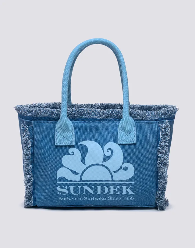 sundek-tote-bag-regular-stone-washeded-con-frange-oro image 1