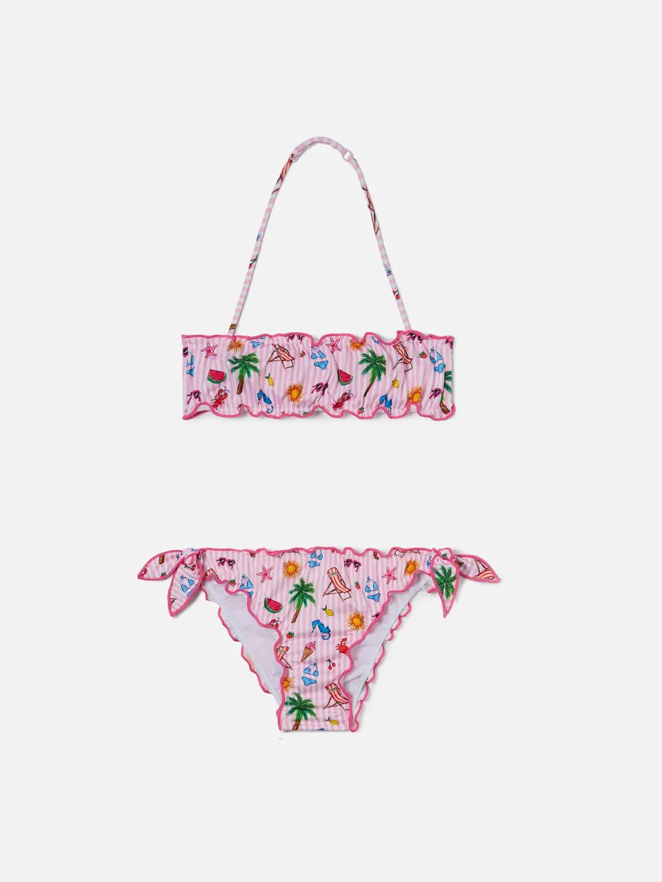 mc2-saint-barth-bikini-emy-bianco-e-rosa-a-righe-con-stampa-funny-all-over image 1