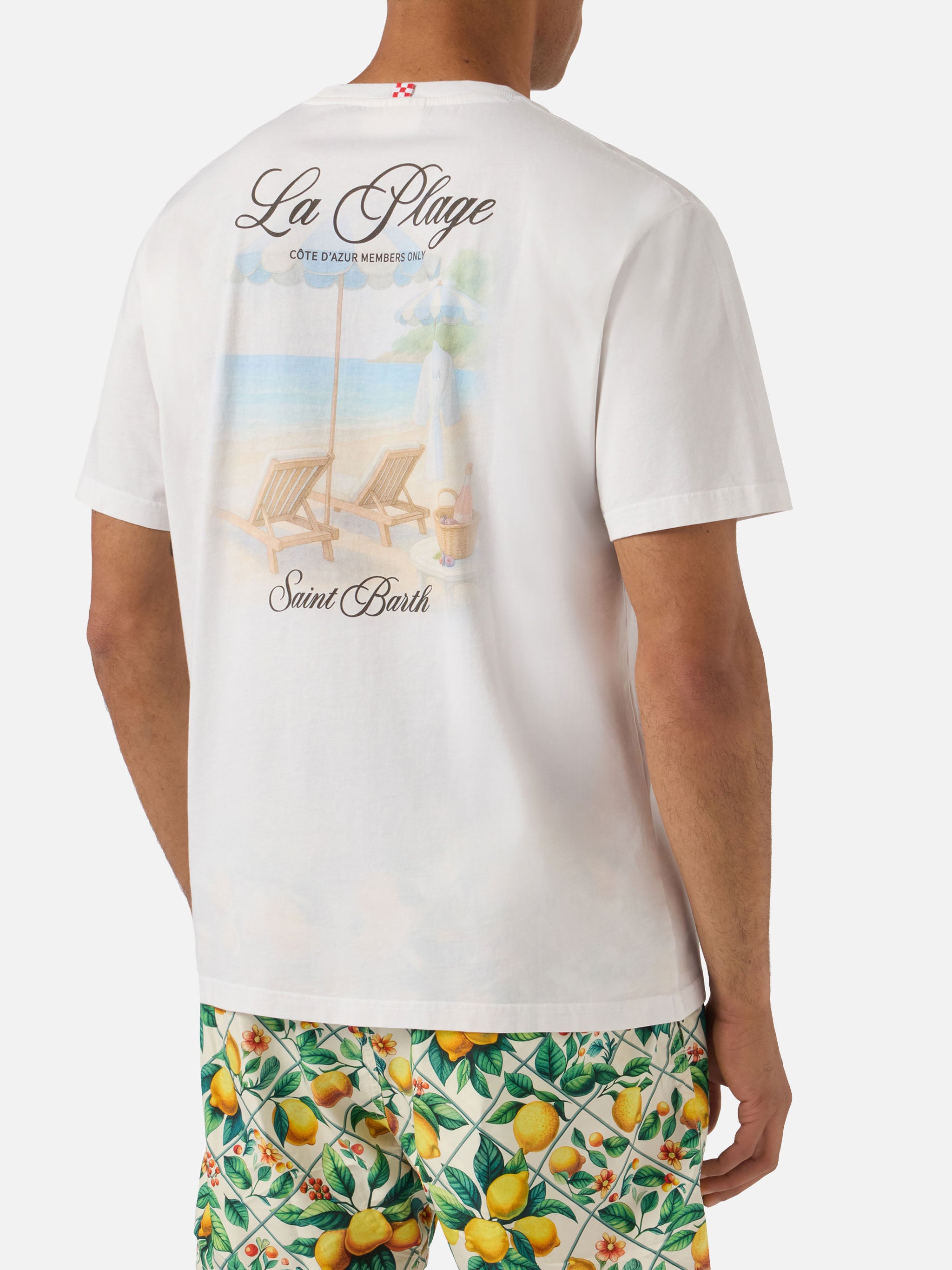 mc2-saint-barth-portland-t-shirt-bianca-cotone-stampa-la-plage image 5