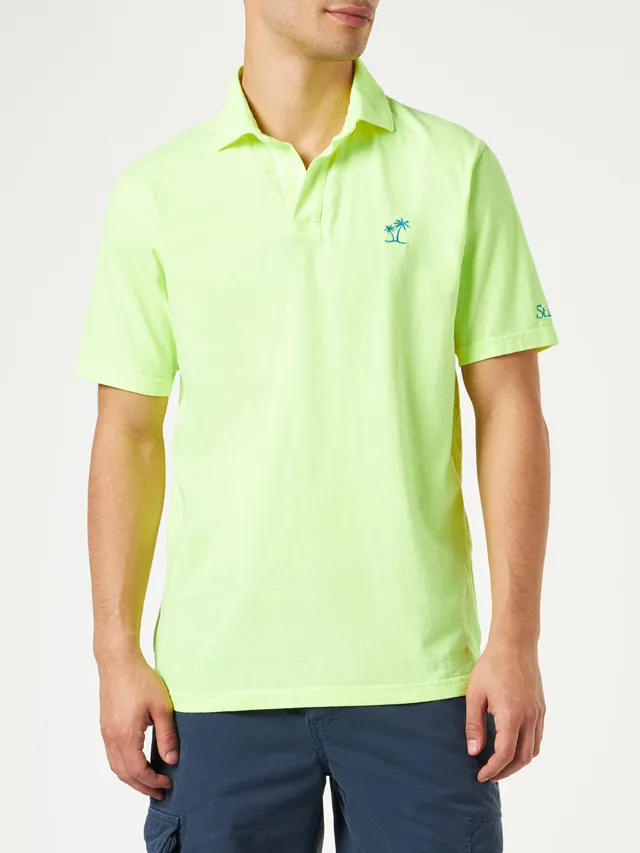 mc2-saint-barth-brighton-polo-uomo-in-jersey-giallo-fluo image 1