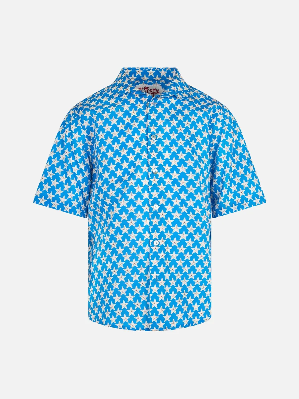 mc2-saint-barth-camicia-sikelia-bambino-mussola-cotone-blue-boy-stelle-marine image 1