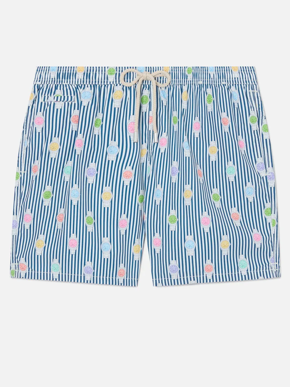 mc2-saint-barth-costume-da-bagno-uomo-lighting-micro-navy-a-righe-con-stampa-oro image 1