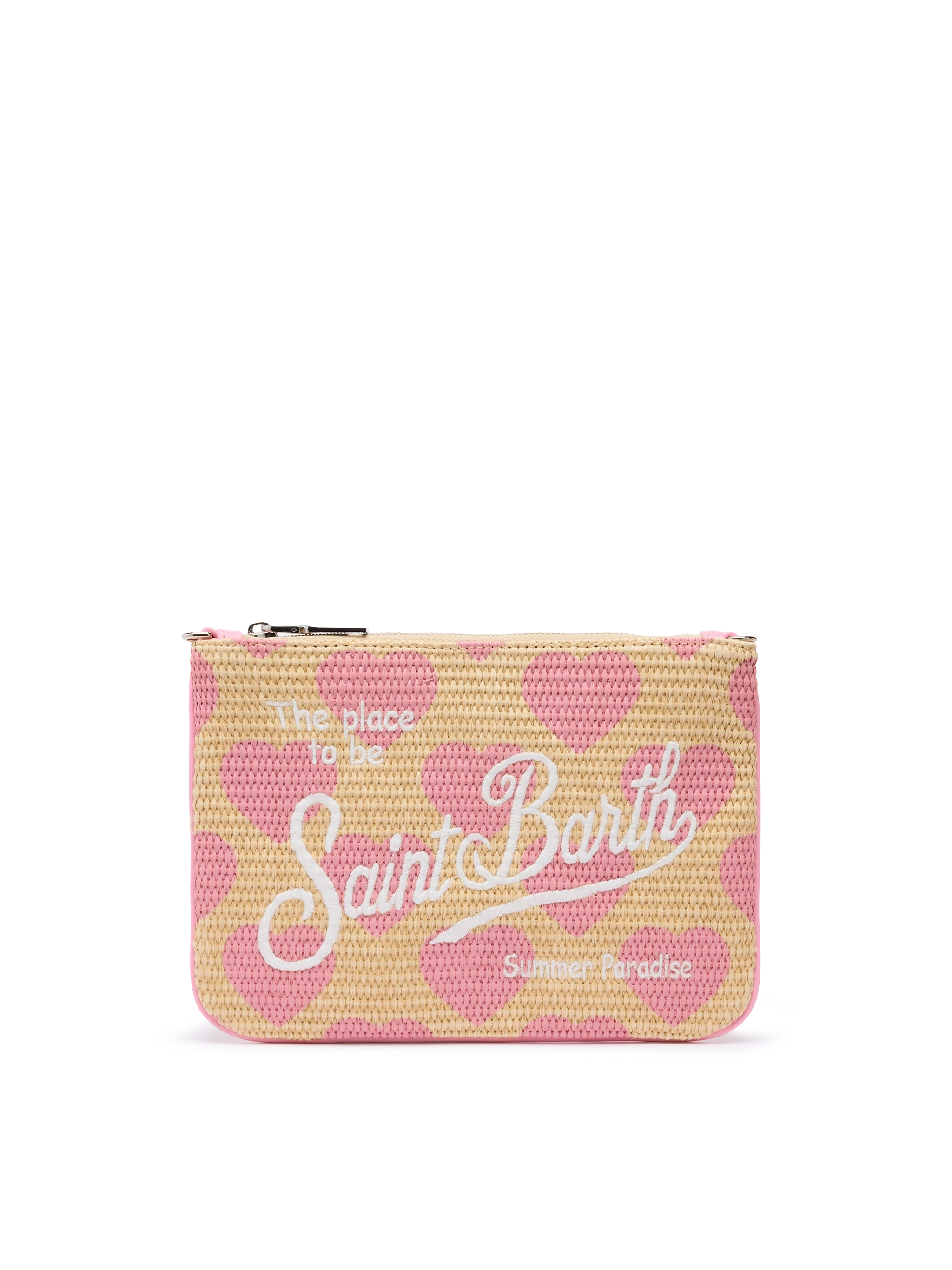 mc2-saint-barth-pochette-parisienne-in-paglia-sintetica-con-stampa-cuori-rosa image 1