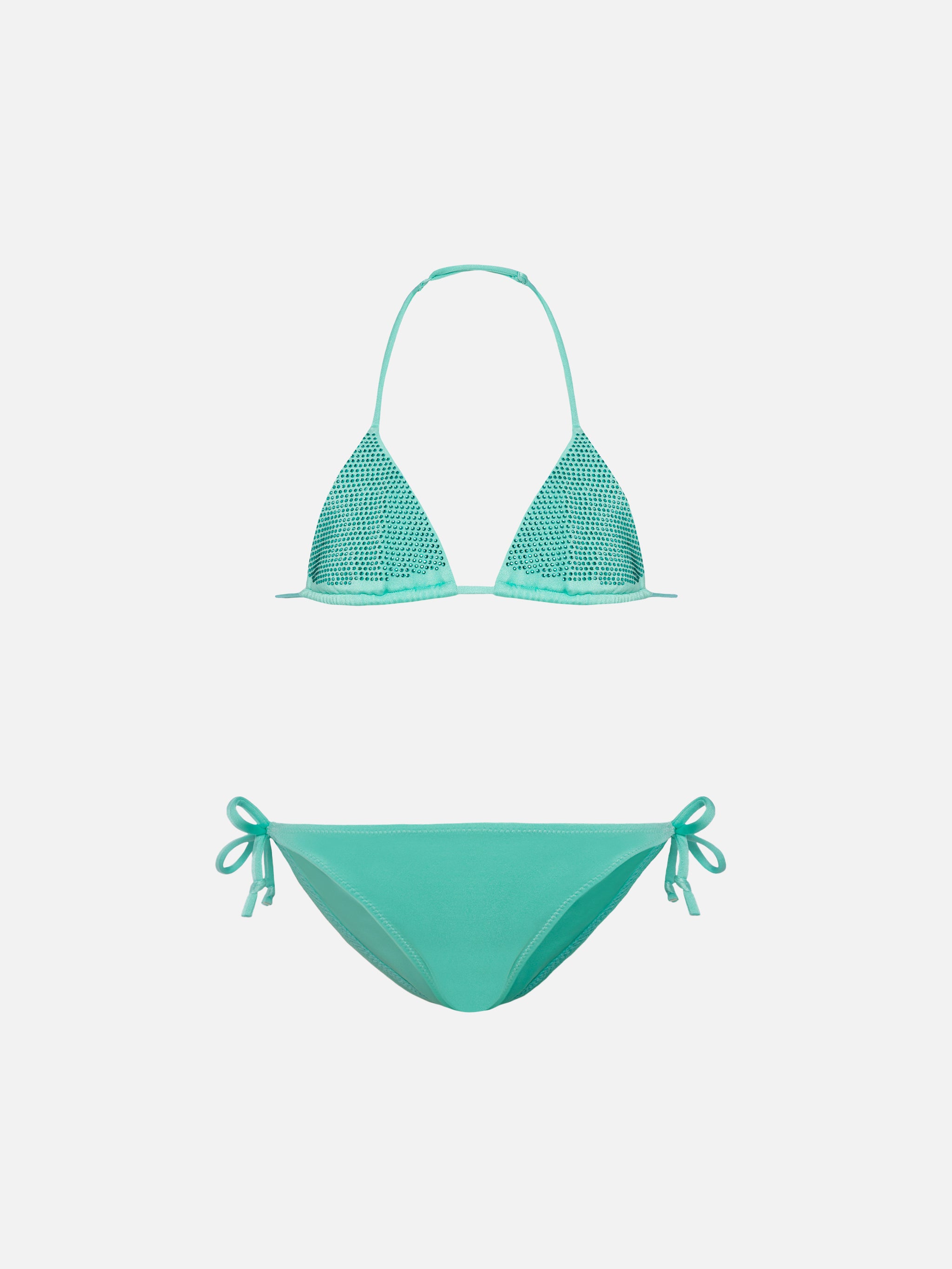 mc2-saint-barth-holly-bikini-triangolo-bambina-verde-acqua-con-strass image 1