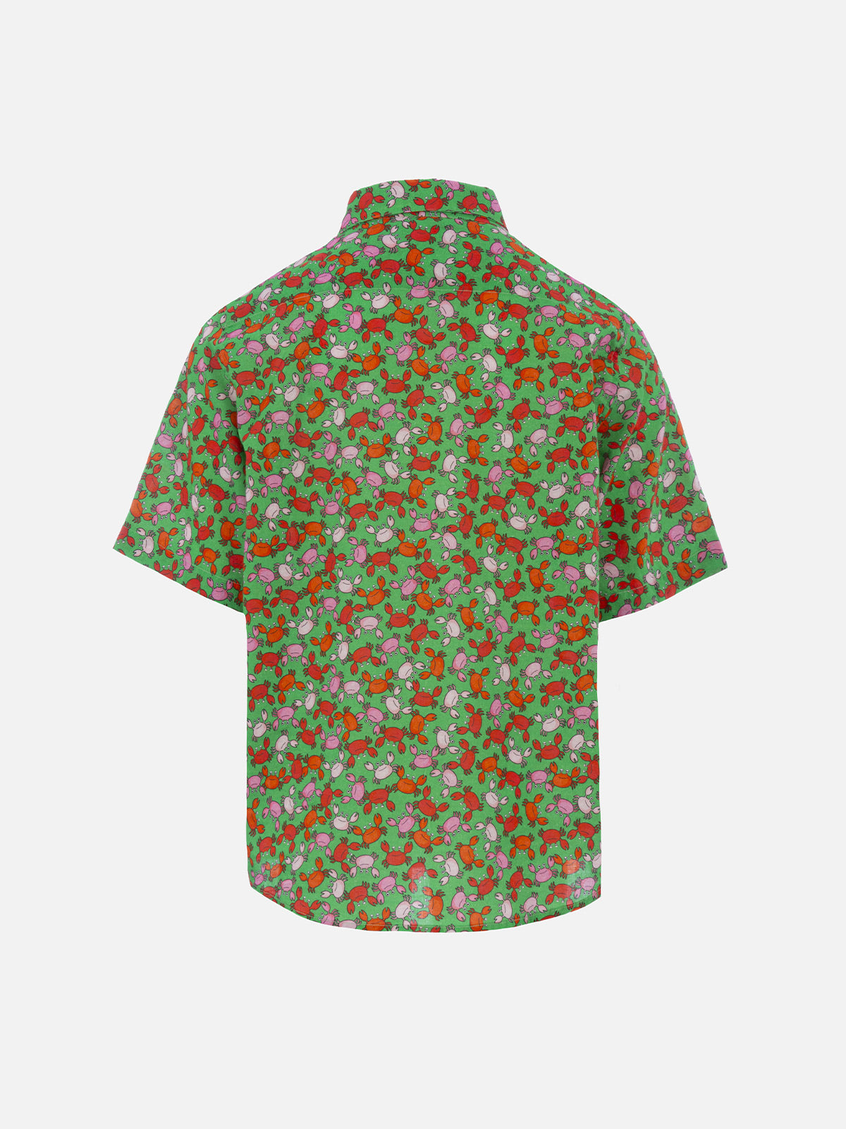 mc2-saint-barth-sharouk-camicia-bambino-mussola-cotone-stampa-granchi-verde image 2