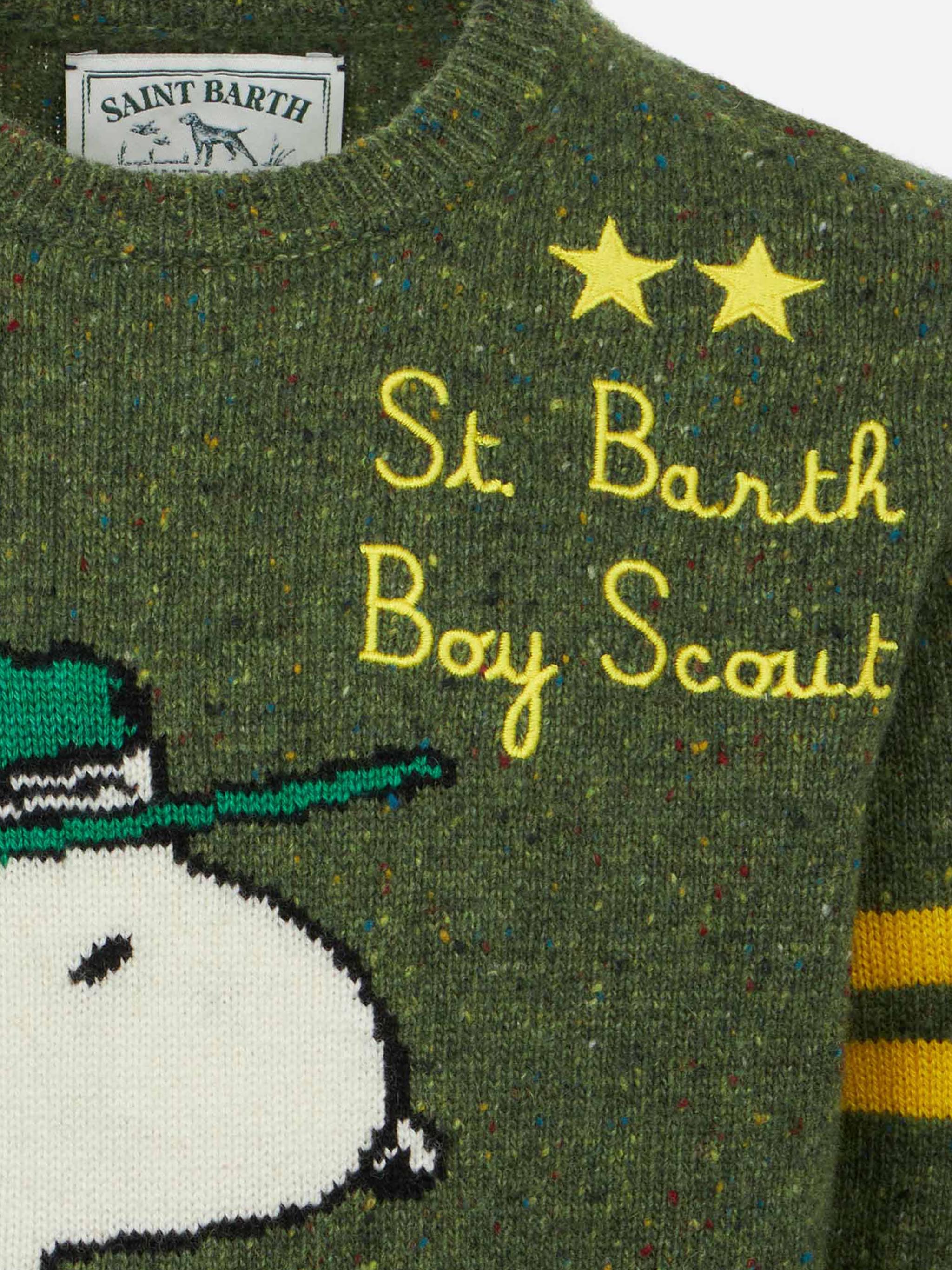 mc2-saint-barth-donegal-maglione-girocollo-bambino-snoopy-peanuts-verde image 2