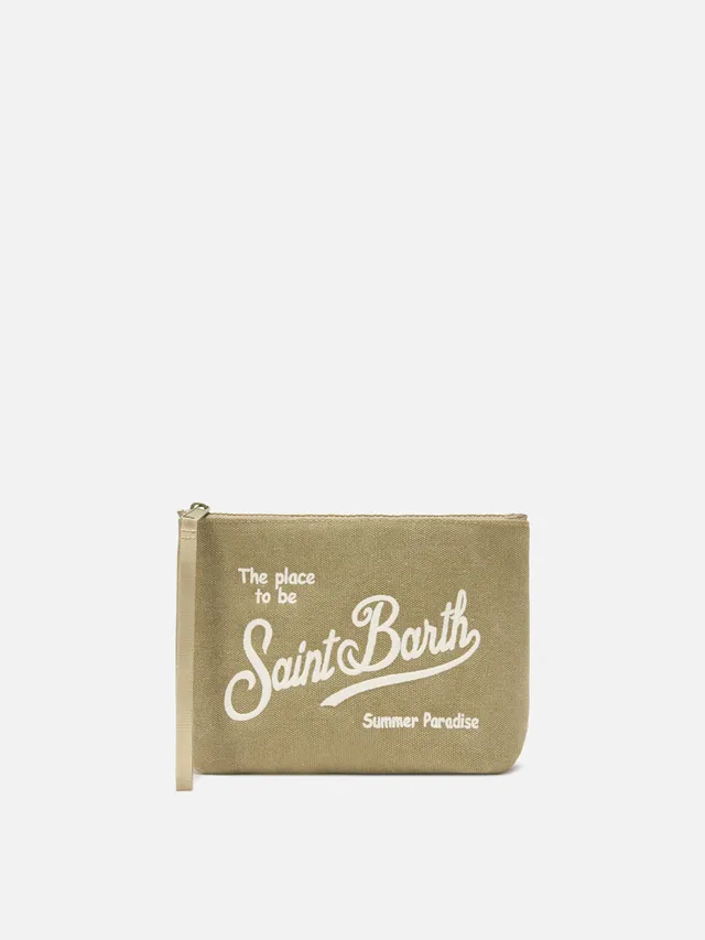 mc2-saint-barth-aline-pochette-canvas-marrone-logo-ricamato image 1