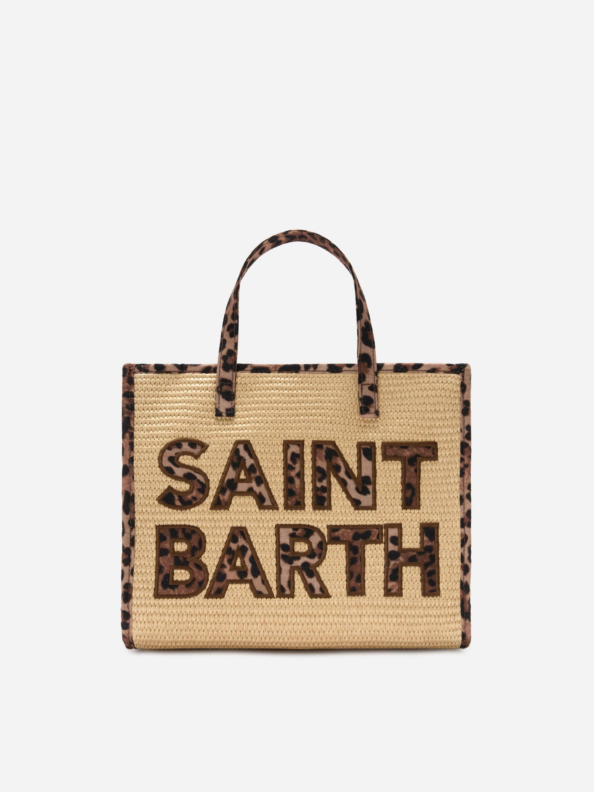 mc2-saint-barth-borsa-vivian-medium-effetto-raffia-beige-con-patch-logo-leoparda image 1
