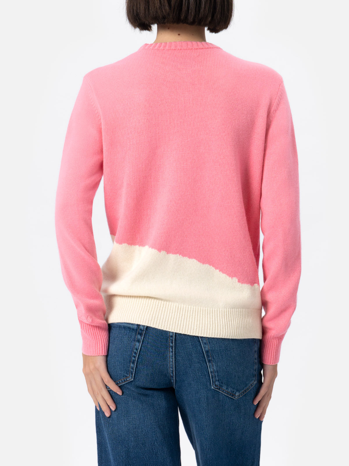 mc2-saint-barth-maglia-new-queen-donna-in-misto-cashmere-jacquard-postcard-rosa image 3