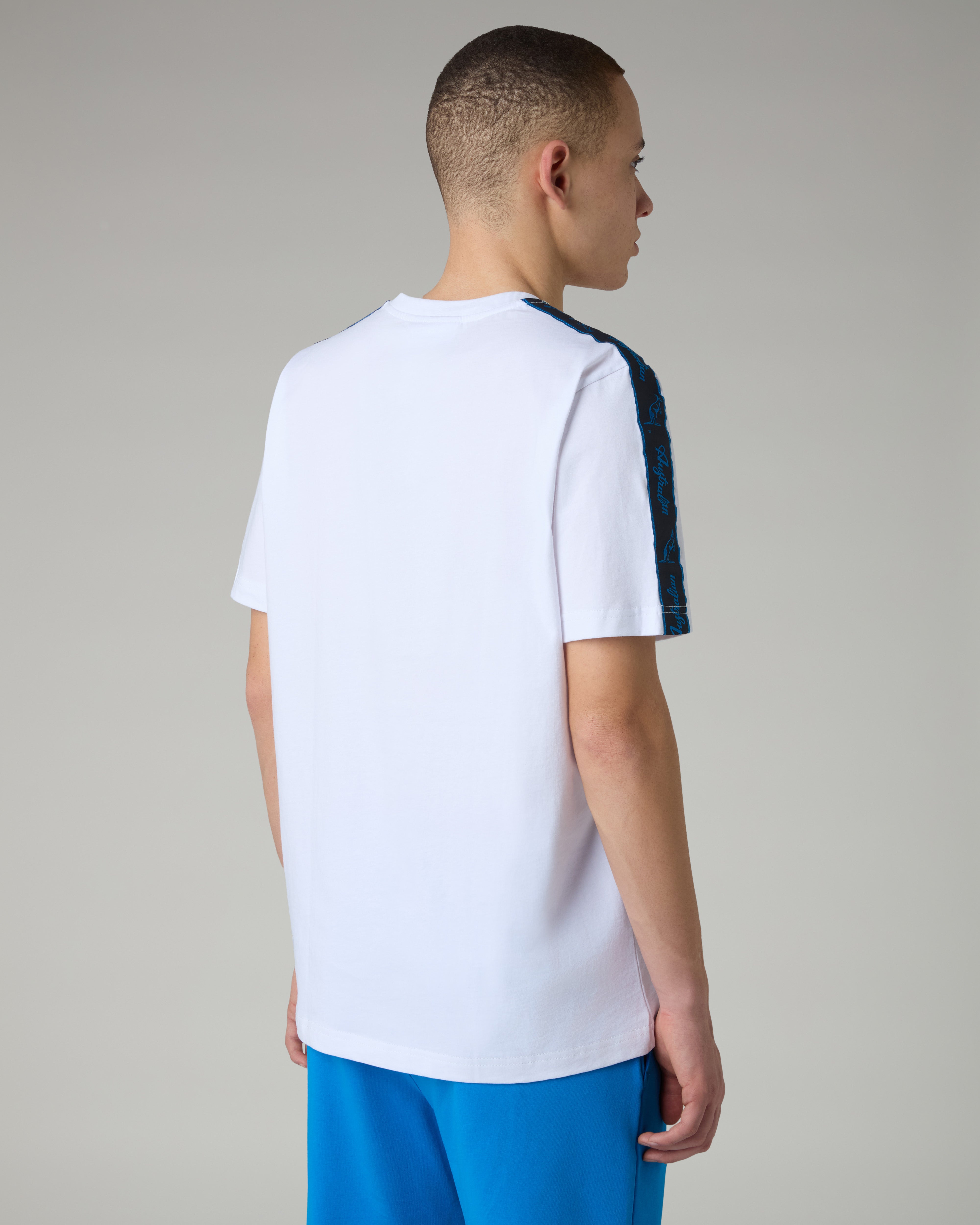 australian-blue-tape-t-shirt-bianca-regular-fit-in-cotone image 3