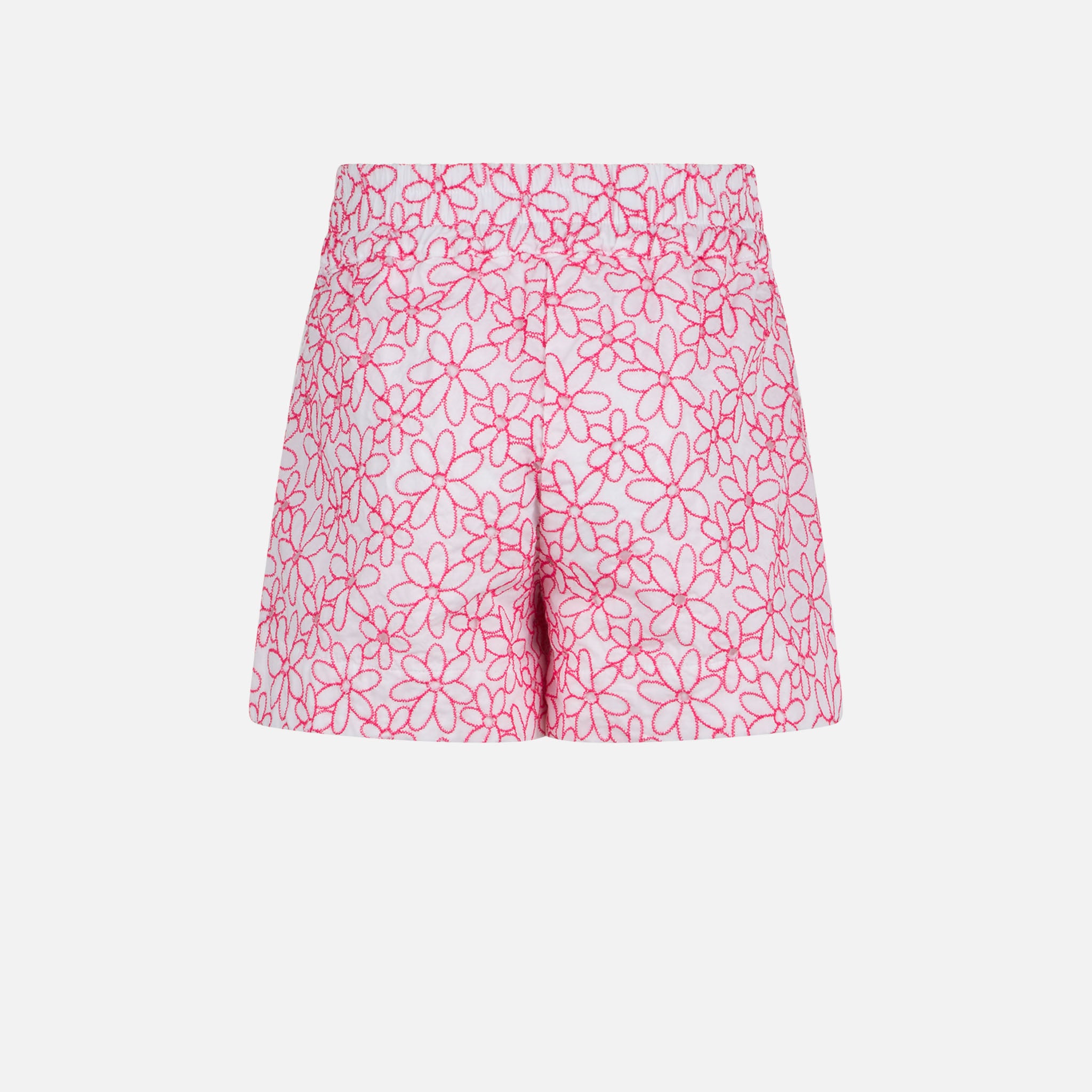mc2-saint-barth-pantaloncini-da-bambina-in-cotone-con-ricamo-margherite-bianco-m image 2