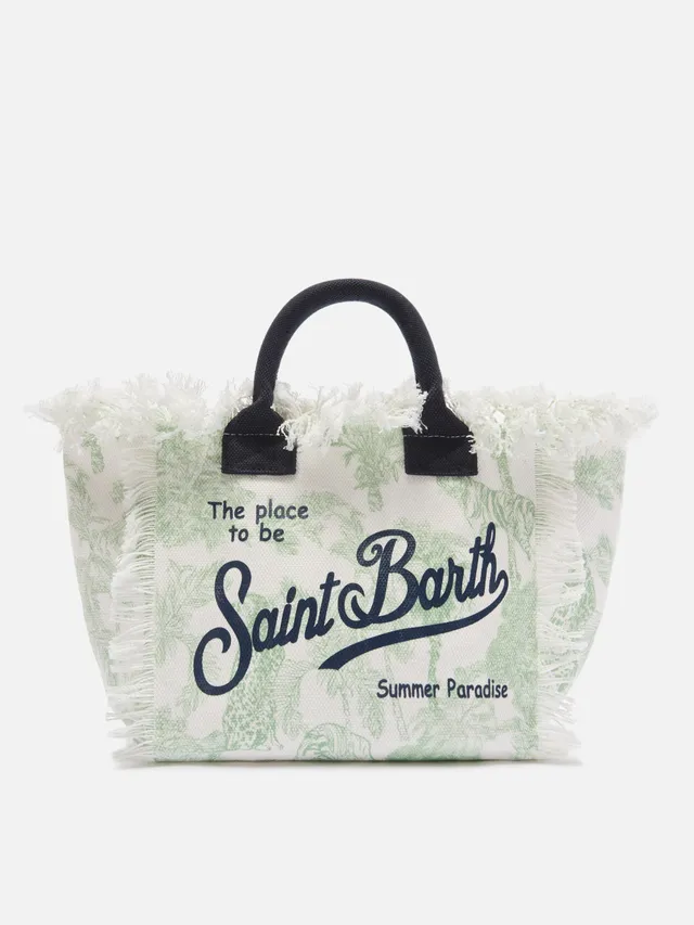 mc2-saint-barth-colette-borsa-in-canvas-toile-de-jouy-verde image 1