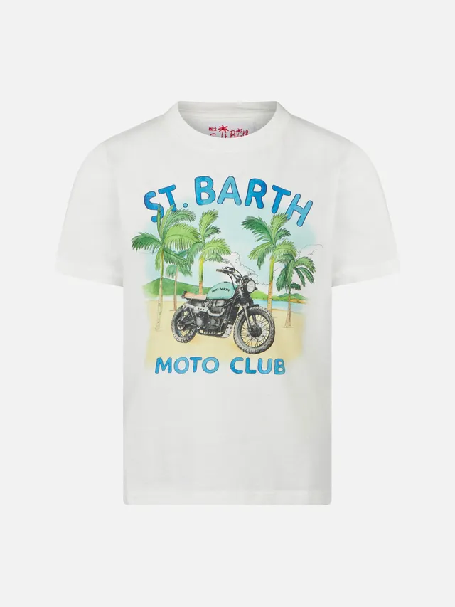 mc2-saint-barth-t-shirt-bambino-cotone-bianca-stampa-moto image 1