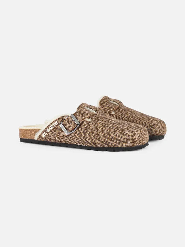 zoccoli-sandal-mc2-saint-barth-in-tessuto-effetto-lana-con-motivo-herringbone image 1