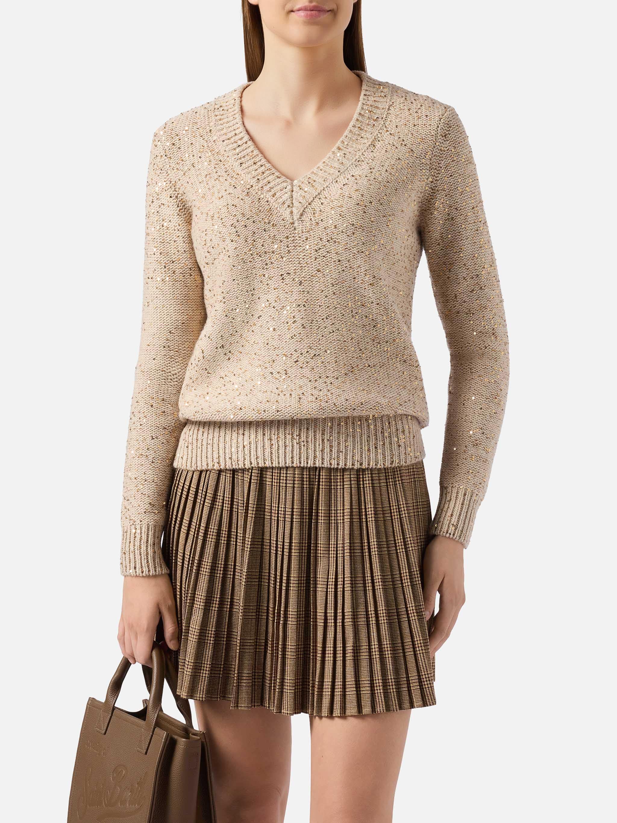 mc2-saint-barth-maglione-girocollo-oro-con-paillettes-donna image 1