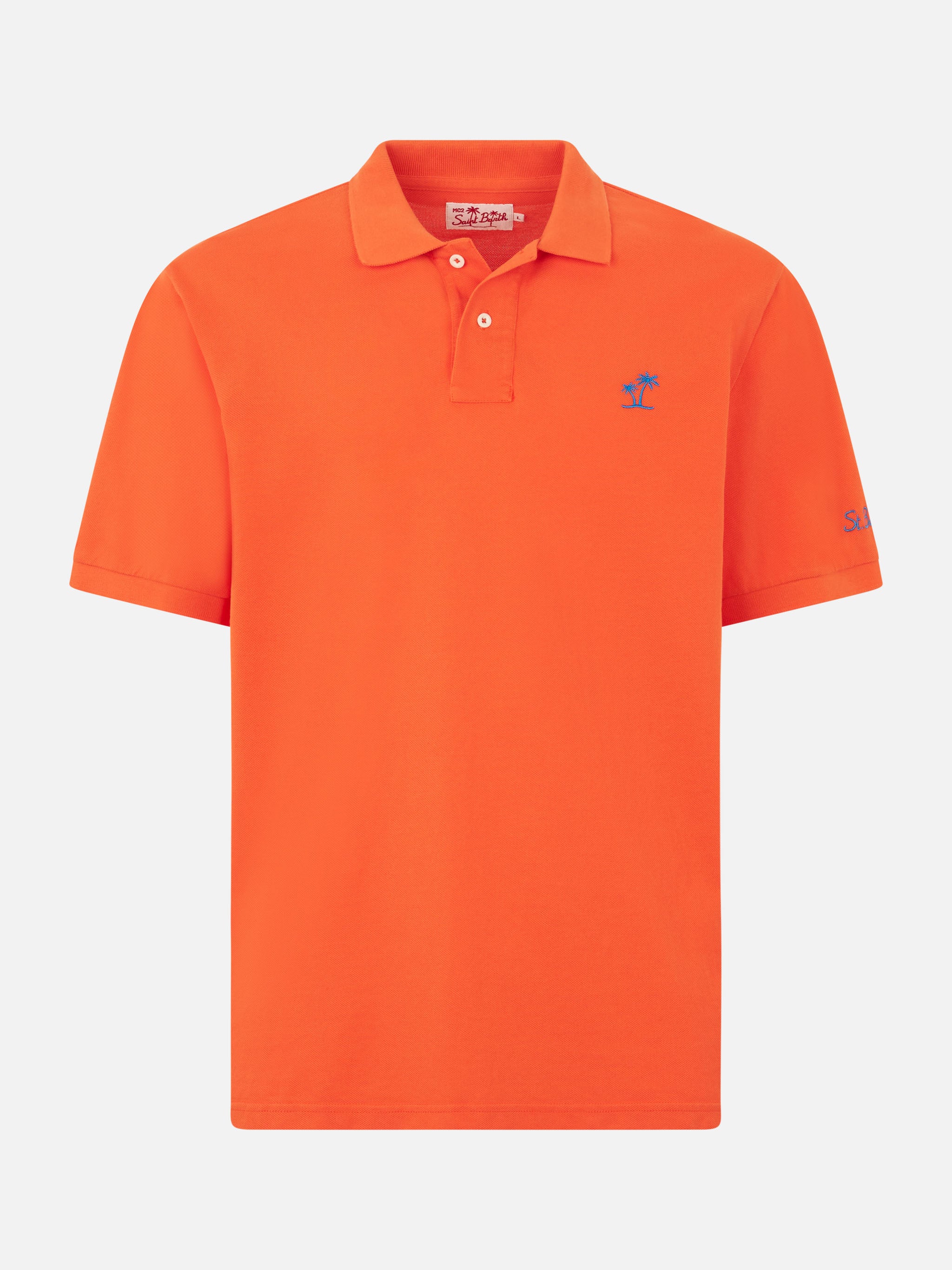 mc2-saint-barth-polo-beverly-hills-vintage-in-cotone-piquet-arancione-maniche-co image 4