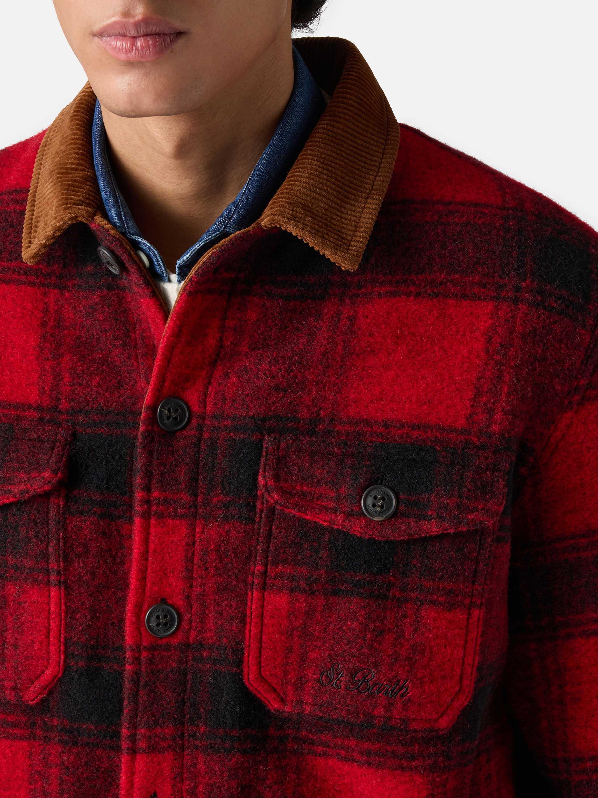 mc2-saint-barth-giacca-landeck-uomo-in-misto-lana-tartan-rosso image 3