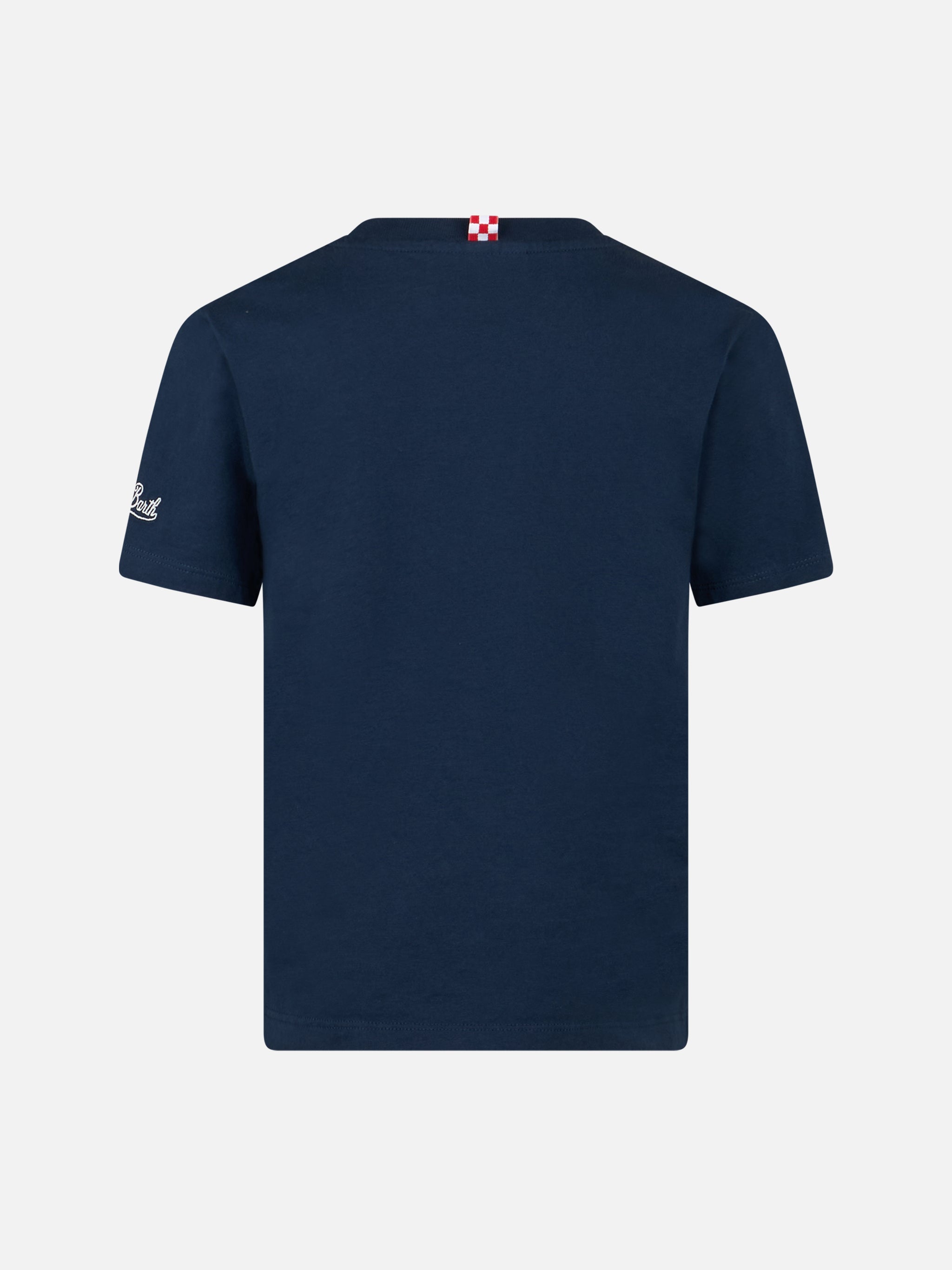 mc2-saint-barth-t-shirt-bambino-cotone-blu-puffi-st-barth-surfer-special-edition image 3