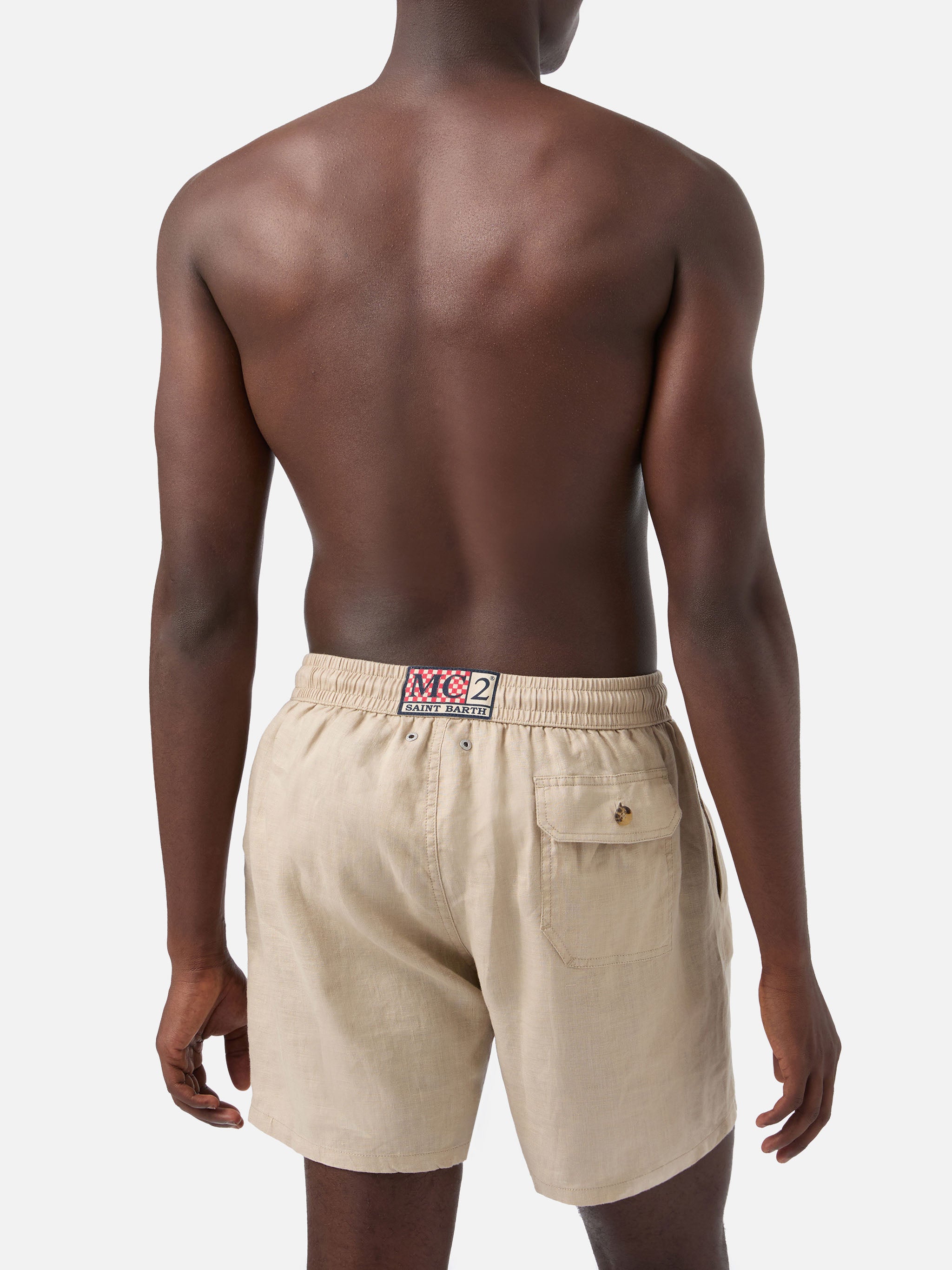 costume-da-bagno-mc2-saint-barth-gustavia-in-puro-lino-beige-tinta-unita-modello image 6