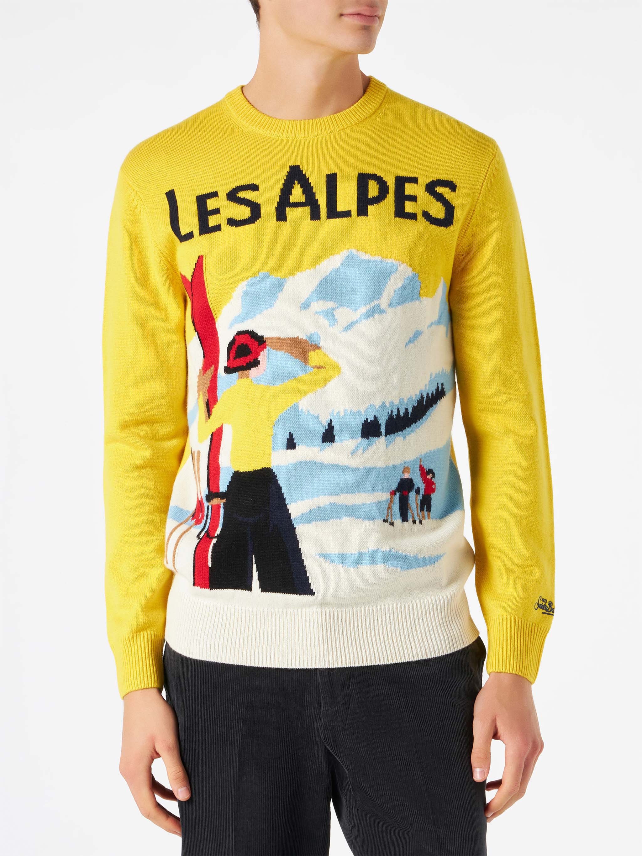 mc2-saint-barth-maglia-heron-les-alpes-gialla-misto-cashmere-uomo image 2