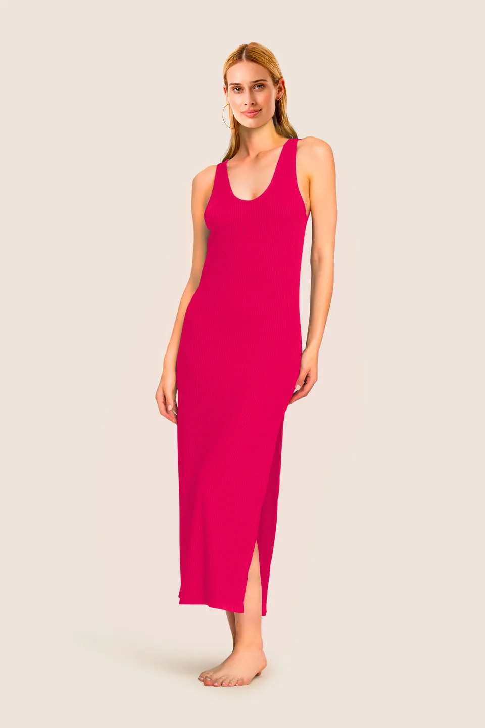 4giveness-abito-lungo-canotta-ribs-colour-donna-cover-up image 1