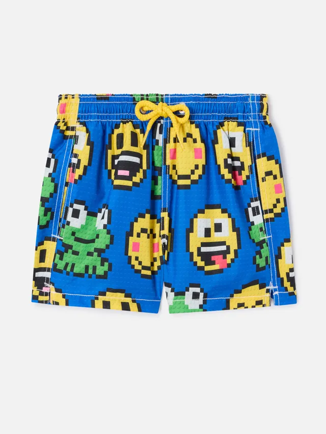 mc2-saint-barth-jean-costume-da-bagno-bambino-stampa-faccine-e-rane-blue image 1