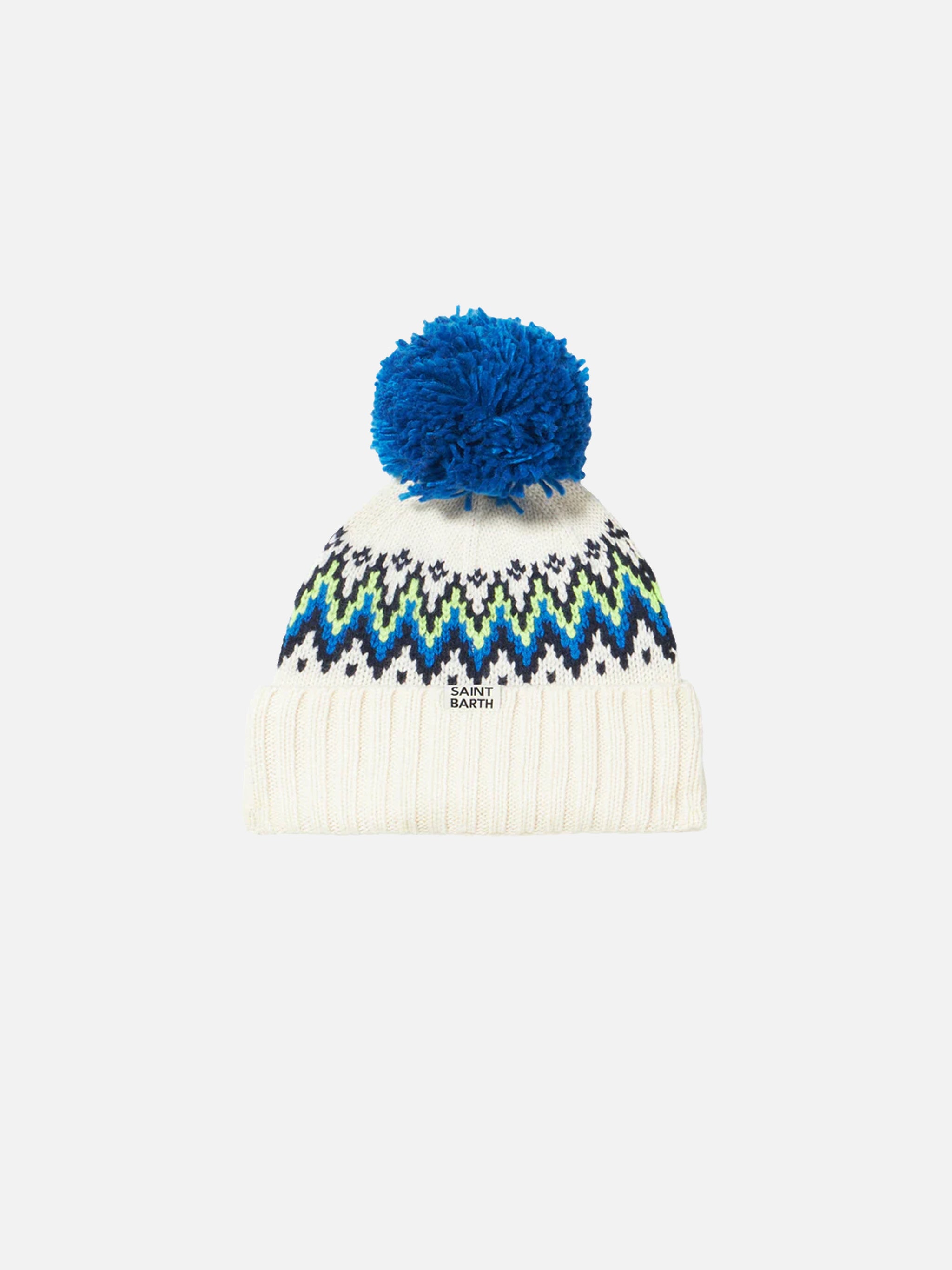 mc2-saint-barth-wengen-nordic-jr-berretto-bambino-bianco-jacquard-con-pompon image 2